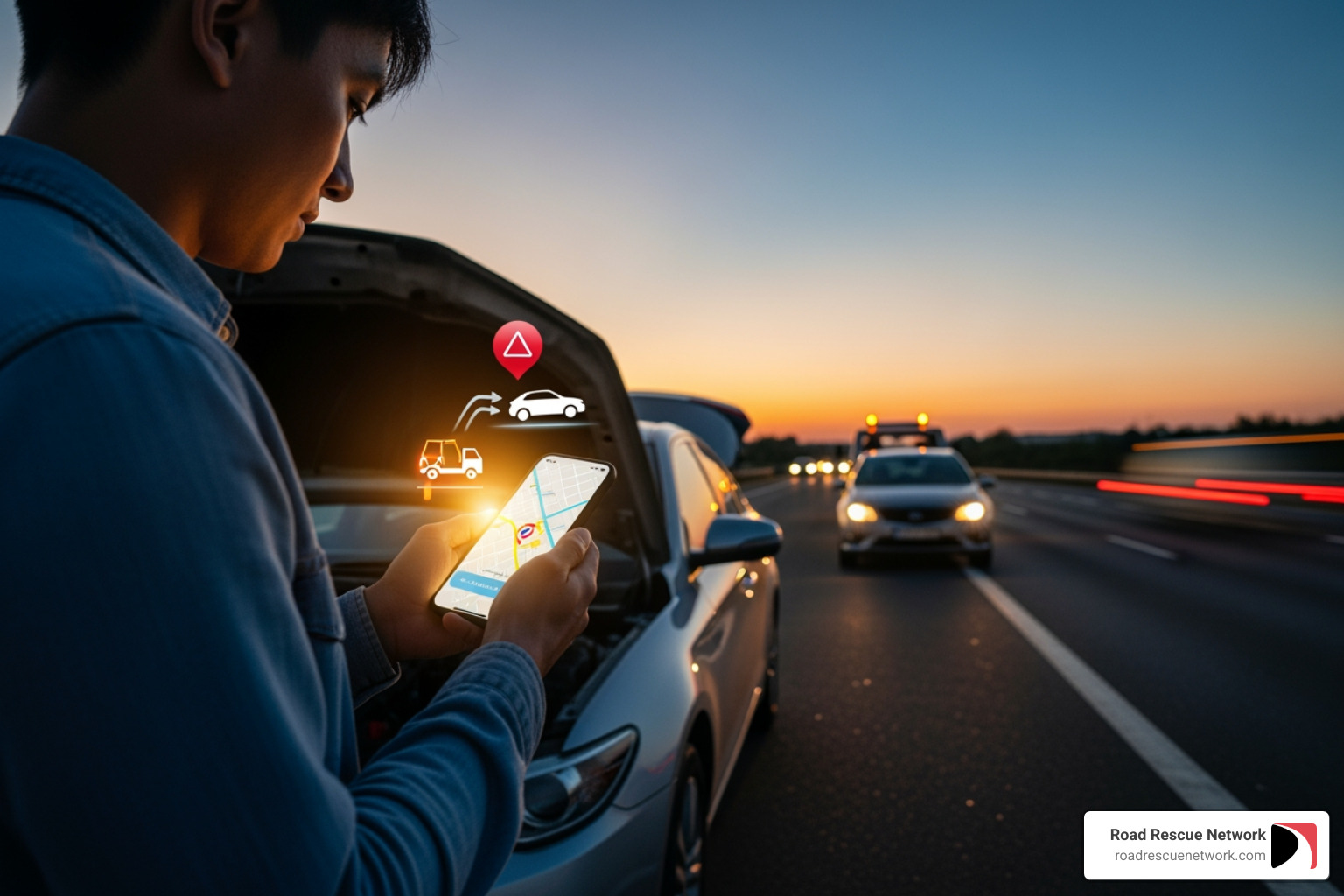 An app screen showing a clear price quote before confirming a service. - Roadside assistance app