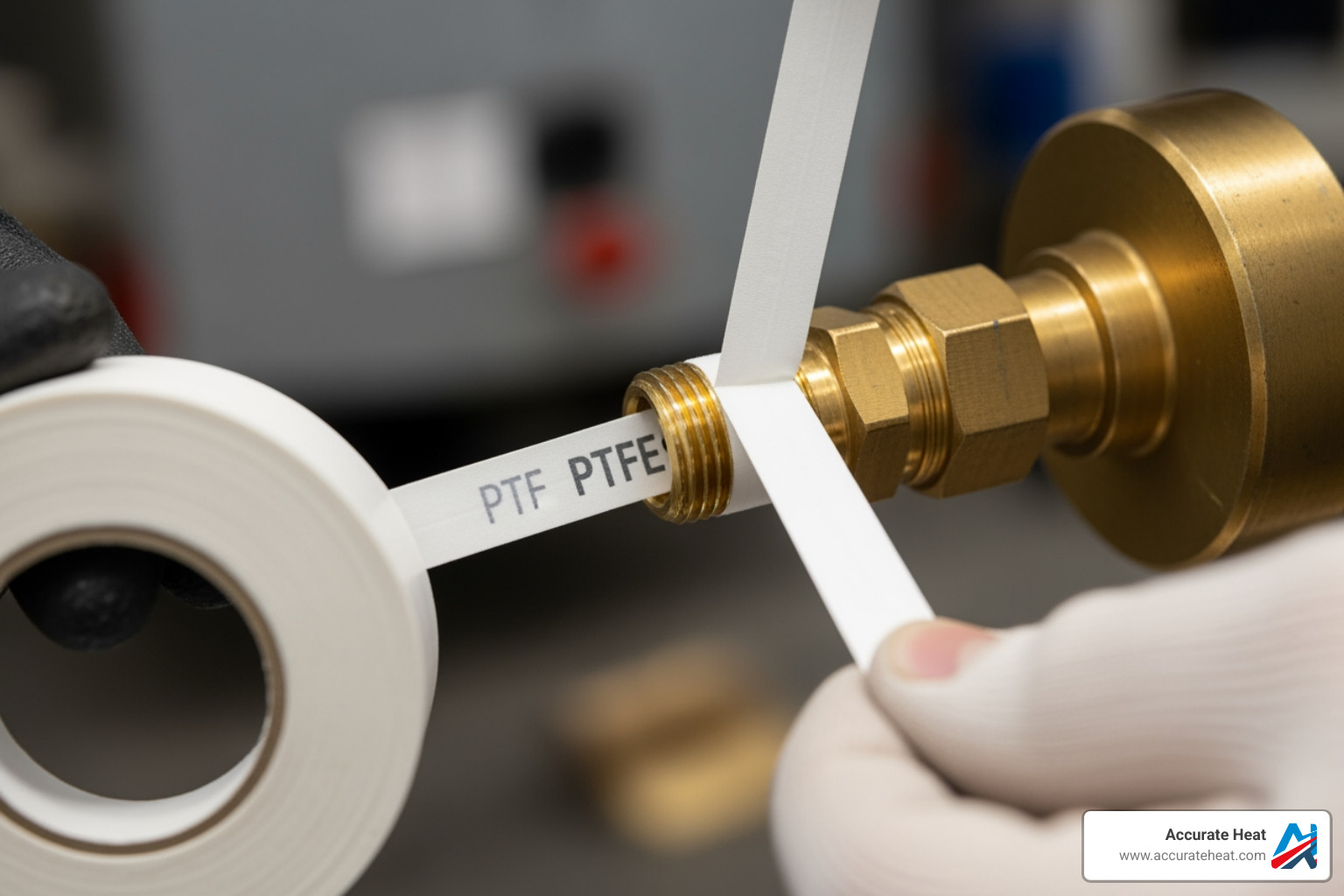 wrapping PTFE tape around new boiler pressure gauge threads - Boiler pressure gauge replacement wrapping PTFE tape around new boiler pressure gauge threads - Boiler pressure gauge replacement