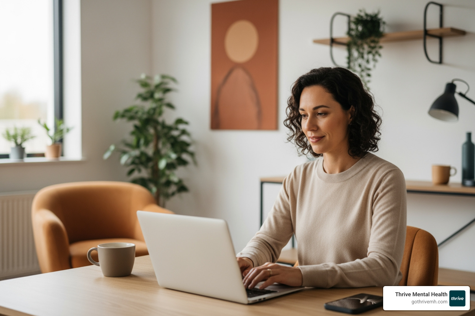 person fitting a therapy session into a busy work-from-home schedule - is virtual therapy as effective as in person