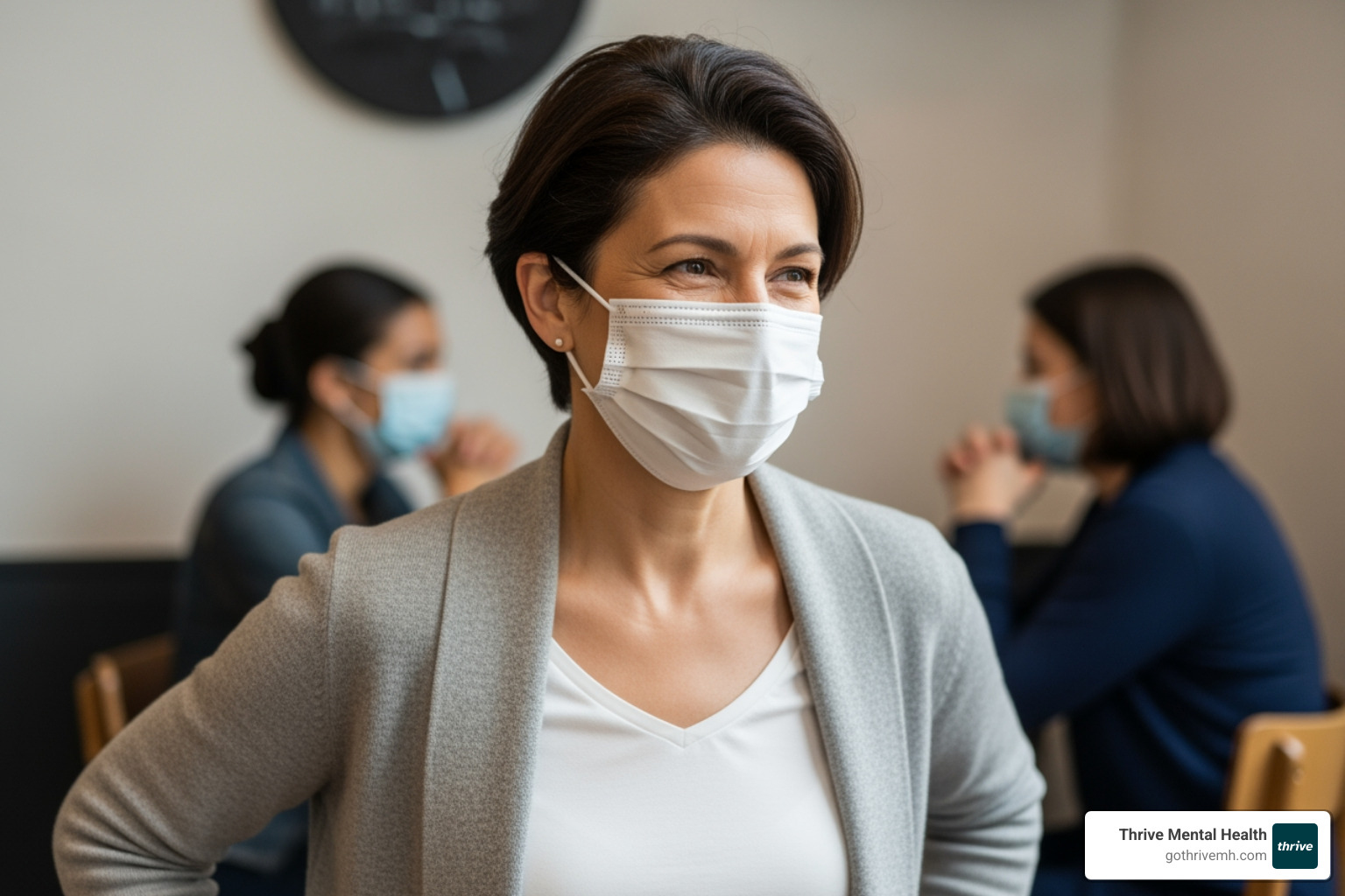 person illustrating concept of social masking - autism test