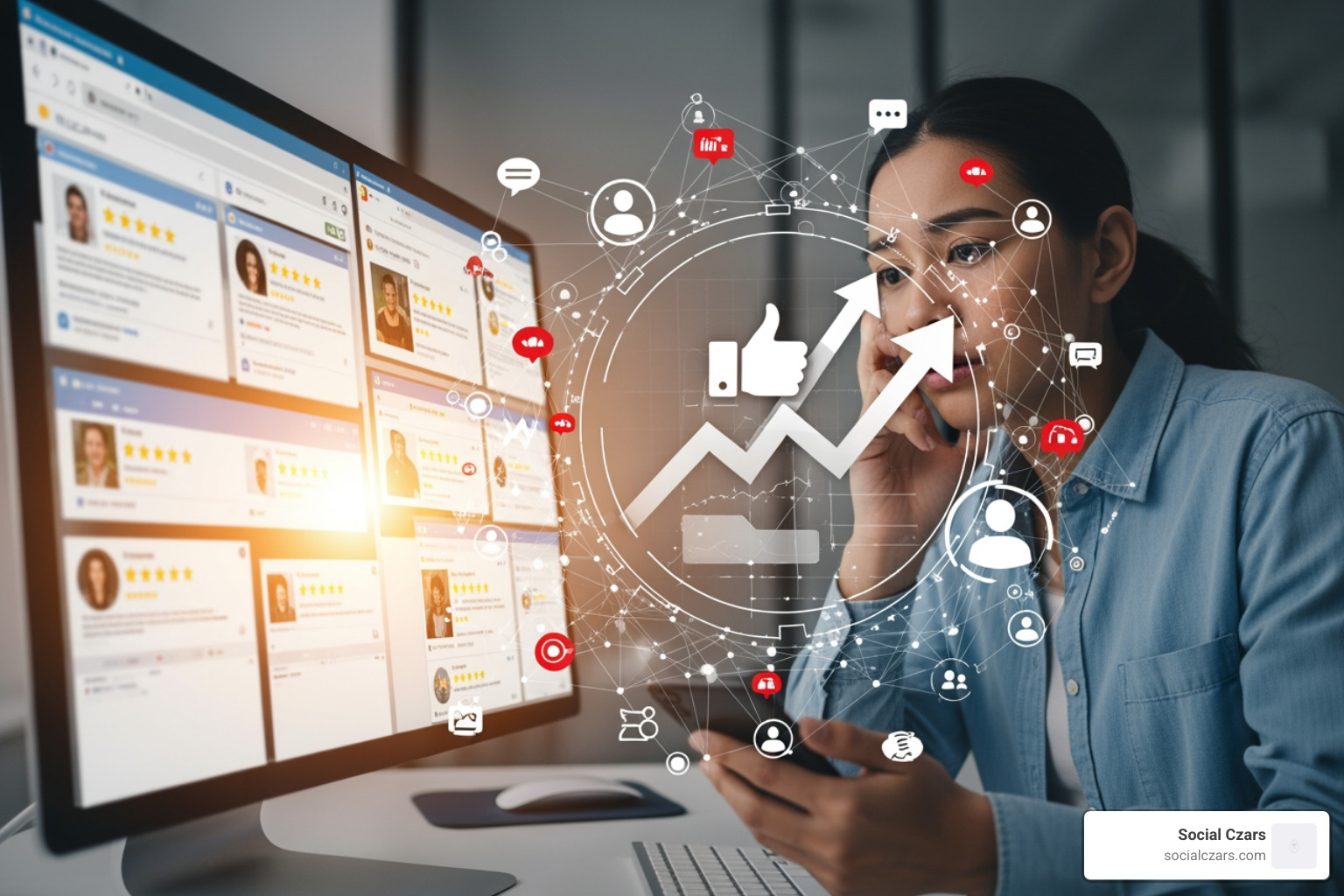 5-star review on a phone screen - business online reputation management