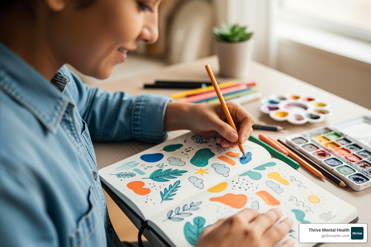 colorful, abstract scribble drawing - drawing ideas for mental health