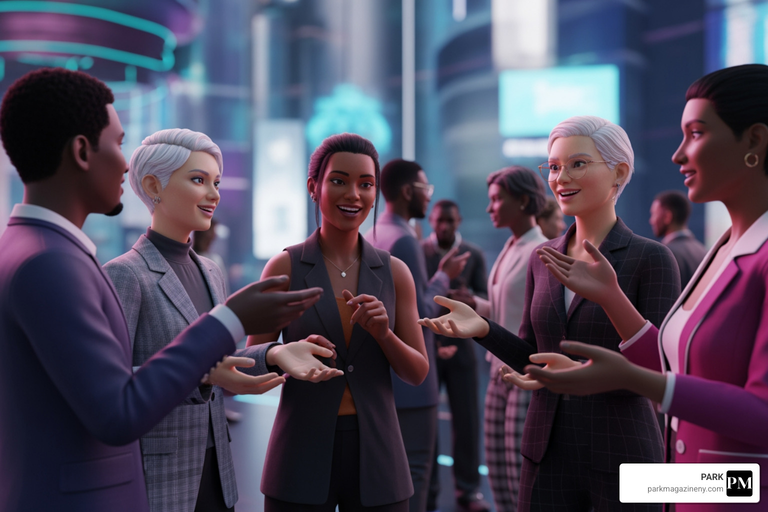 diverse avatars interacting in a vibrant, digital social space - simpcity diverse avatars interacting in a vibrant, digital social space - simpcity