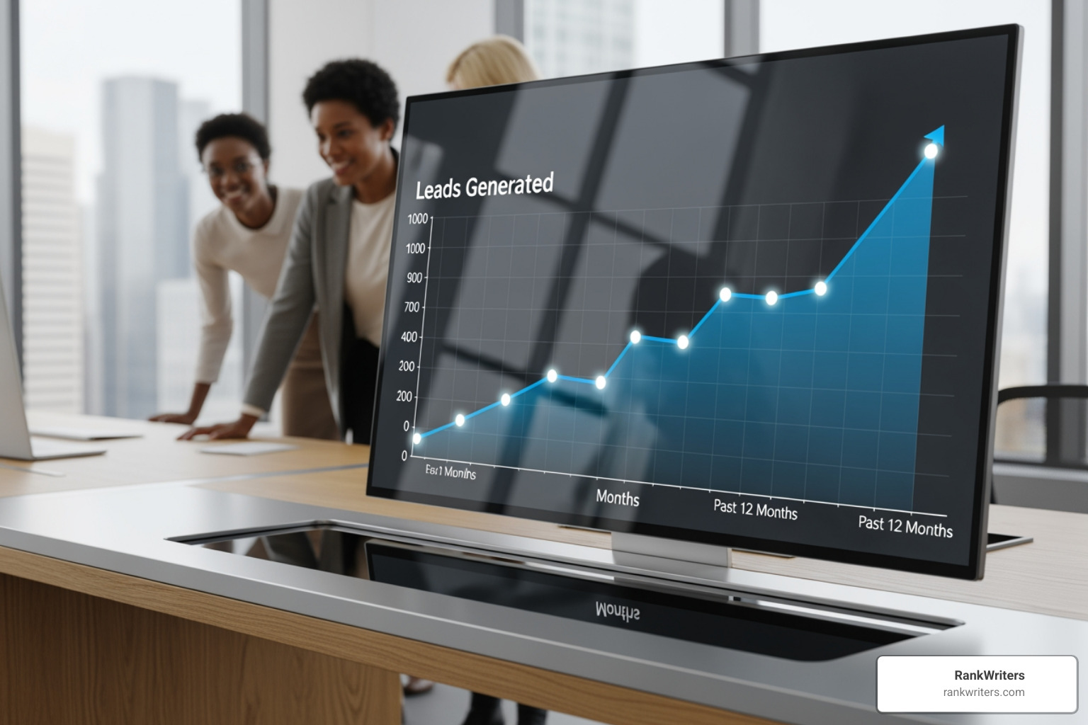 graph showing upward lead generation growth - legal content writing services