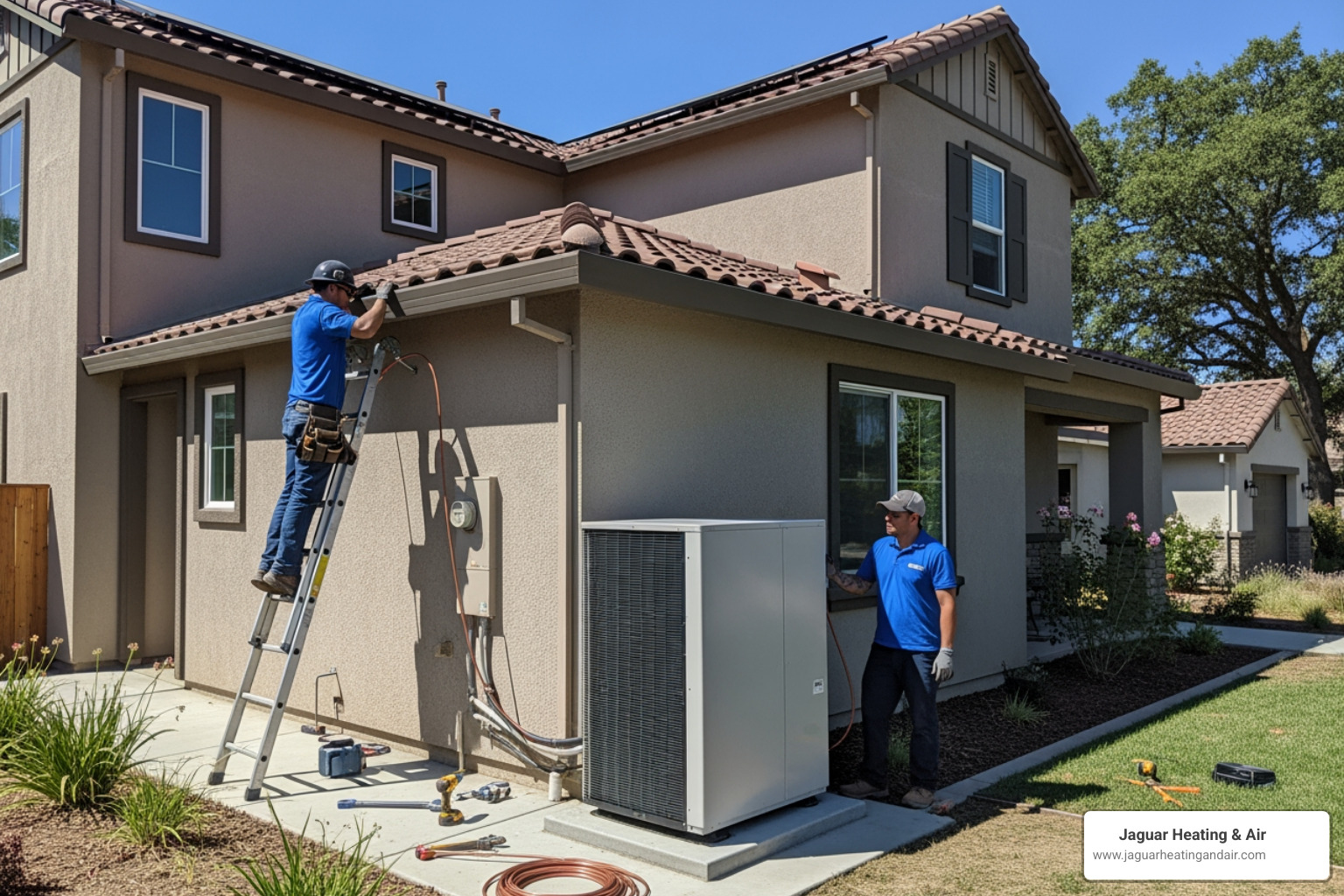 infographic showing how heat pumps transfer heat from outside to inside during winter heating mode and reverse the process during summer cooling mode, with arrows indicating heat flow direction and labels for indoor unit, outdoor unit, and refrigerant cycle - heat pump installation residential in sacramento, ca