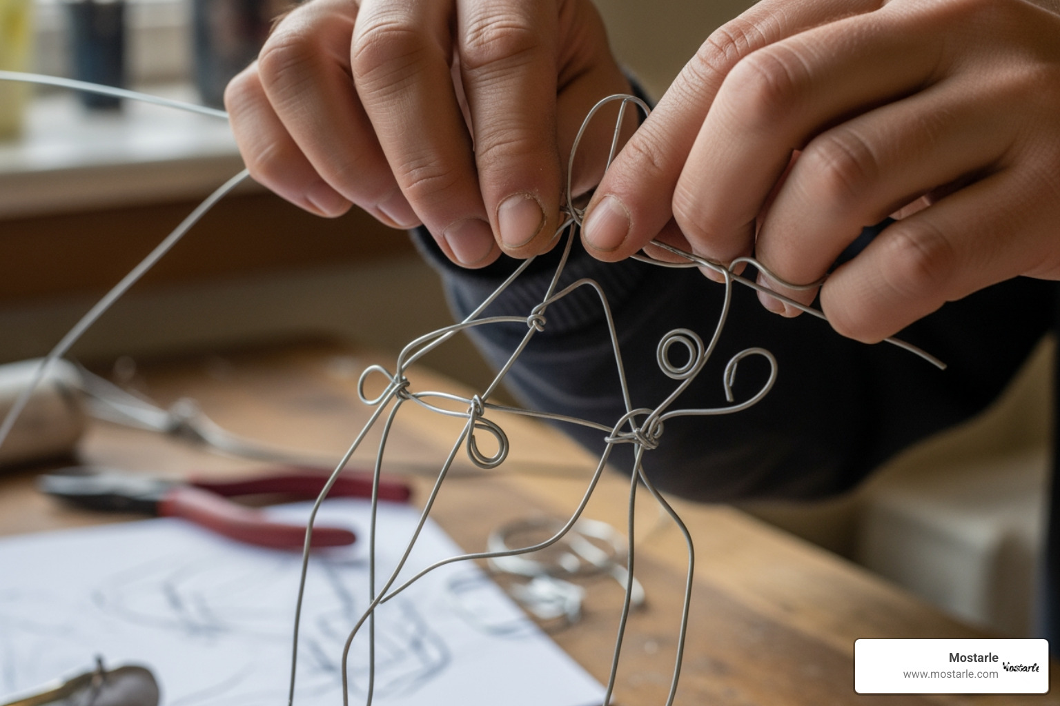 sculptor bending aluminum wire - aluminum wire for sculpting
