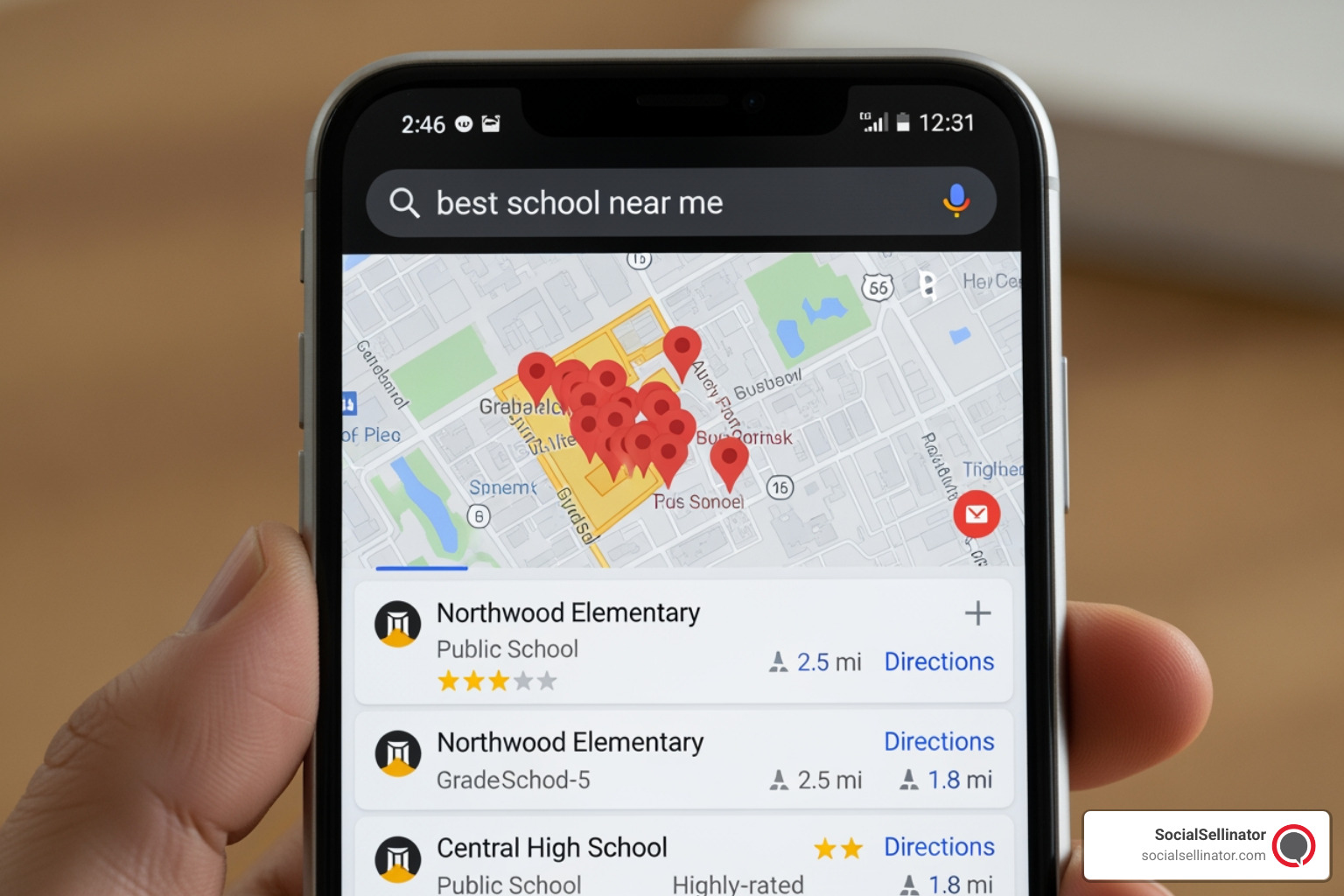 Google search result page for "best school near me" - Digital marketing for schools Google search result page for "best school near me" - Digital marketing for schools