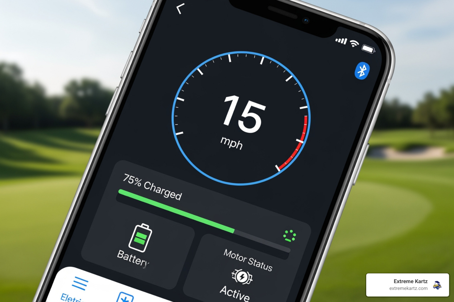 Navitas Bluetooth App dashboard on a smartphone - Navitas AC Conversion Kit