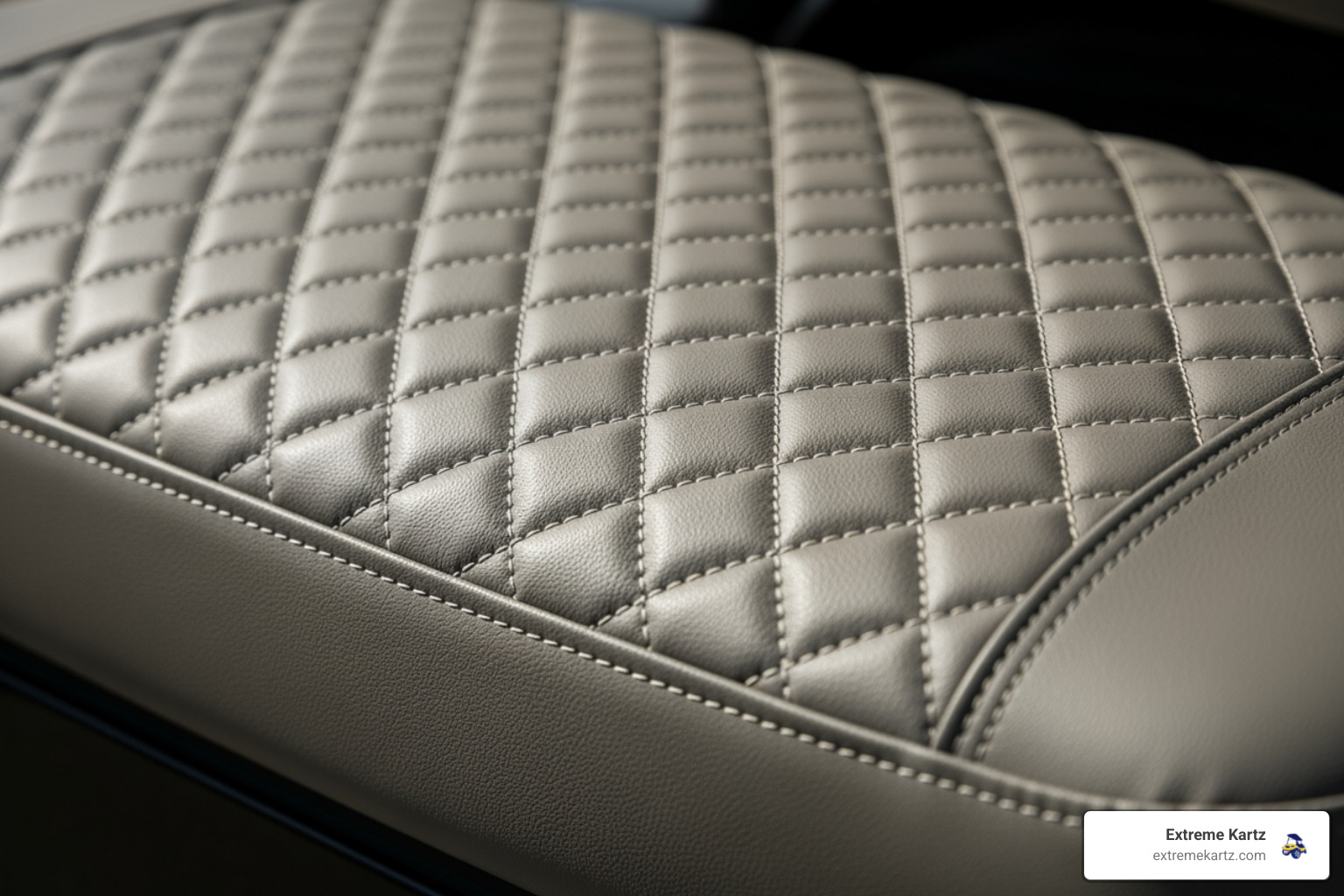 detailed diamond stitching on a seat cover - Custom golf seat covers