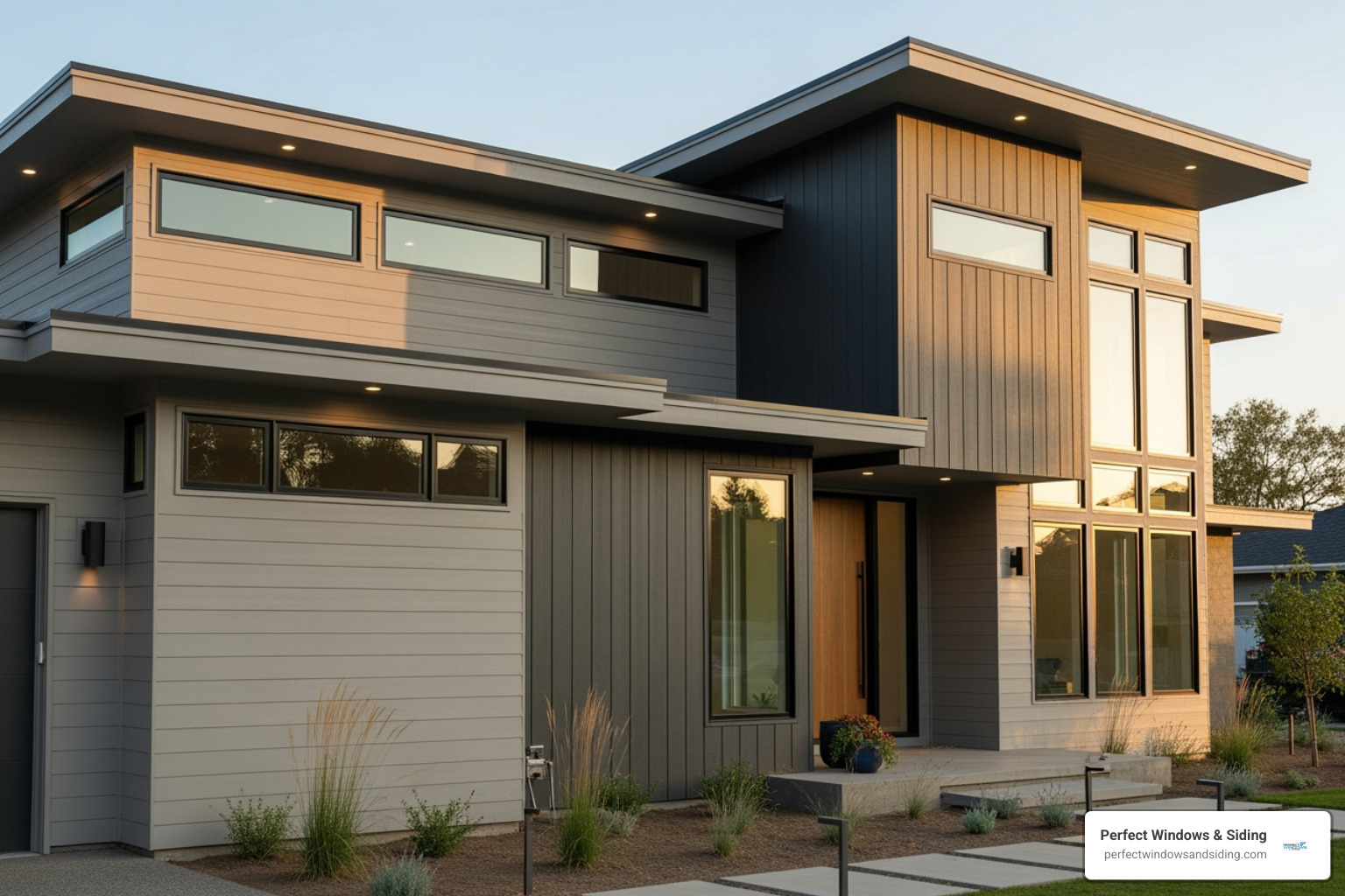 home with new fiber cement siding - exterior home remodel