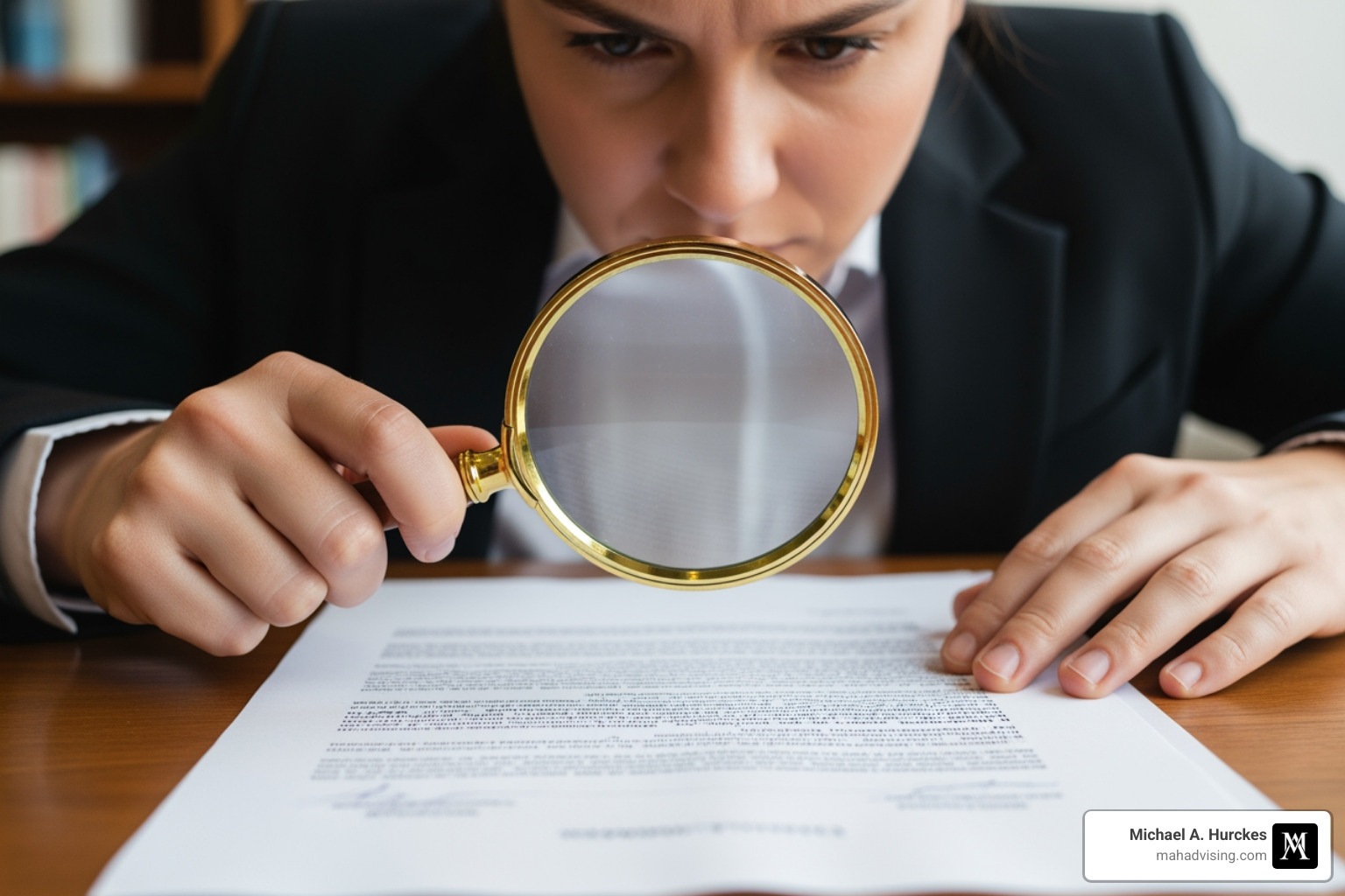 a person reviewing a document with a magnifying glass - Florida Bar assistance a person reviewing a document with a magnifying glass - Florida Bar assistance