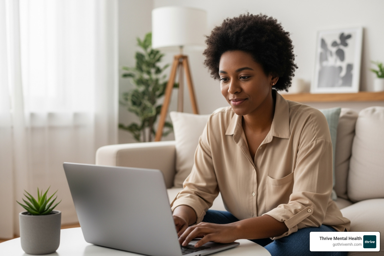 someone participating in a virtual therapy session from their home - php vs iop for depression