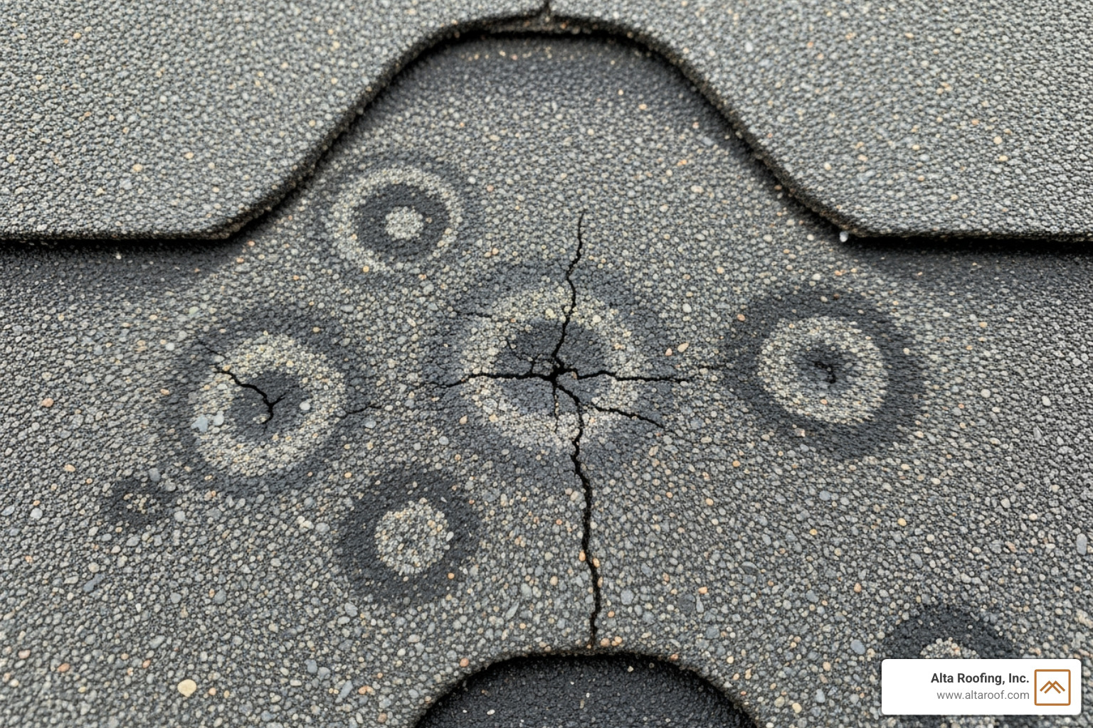 hail-damaged shingle up close - Roof restoration Colorado Springs hail-damaged shingle up close - Roof restoration Colorado Springs