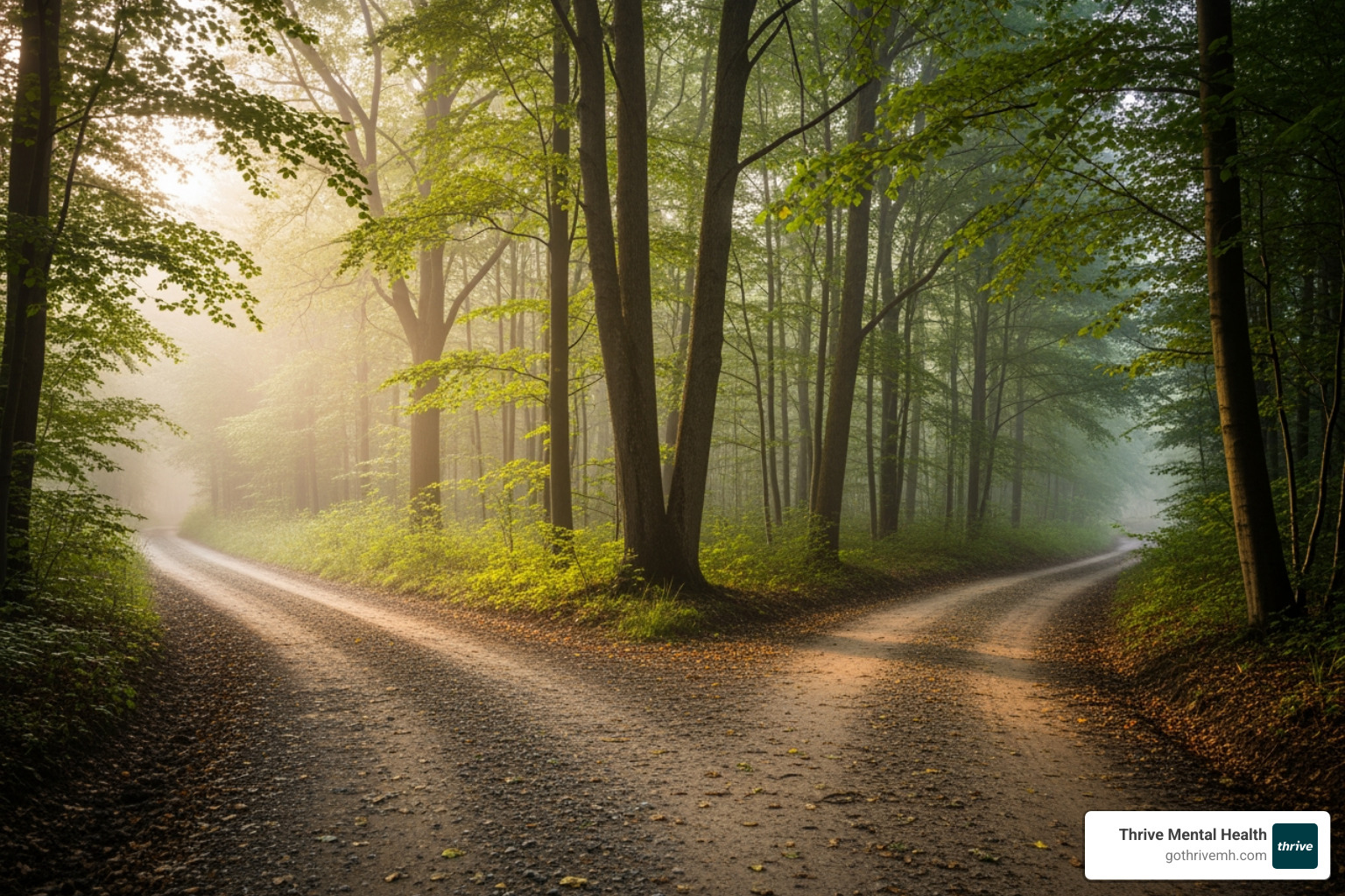 fork in road symbolizing mental health treatment choices - what is a partial hospitalization program