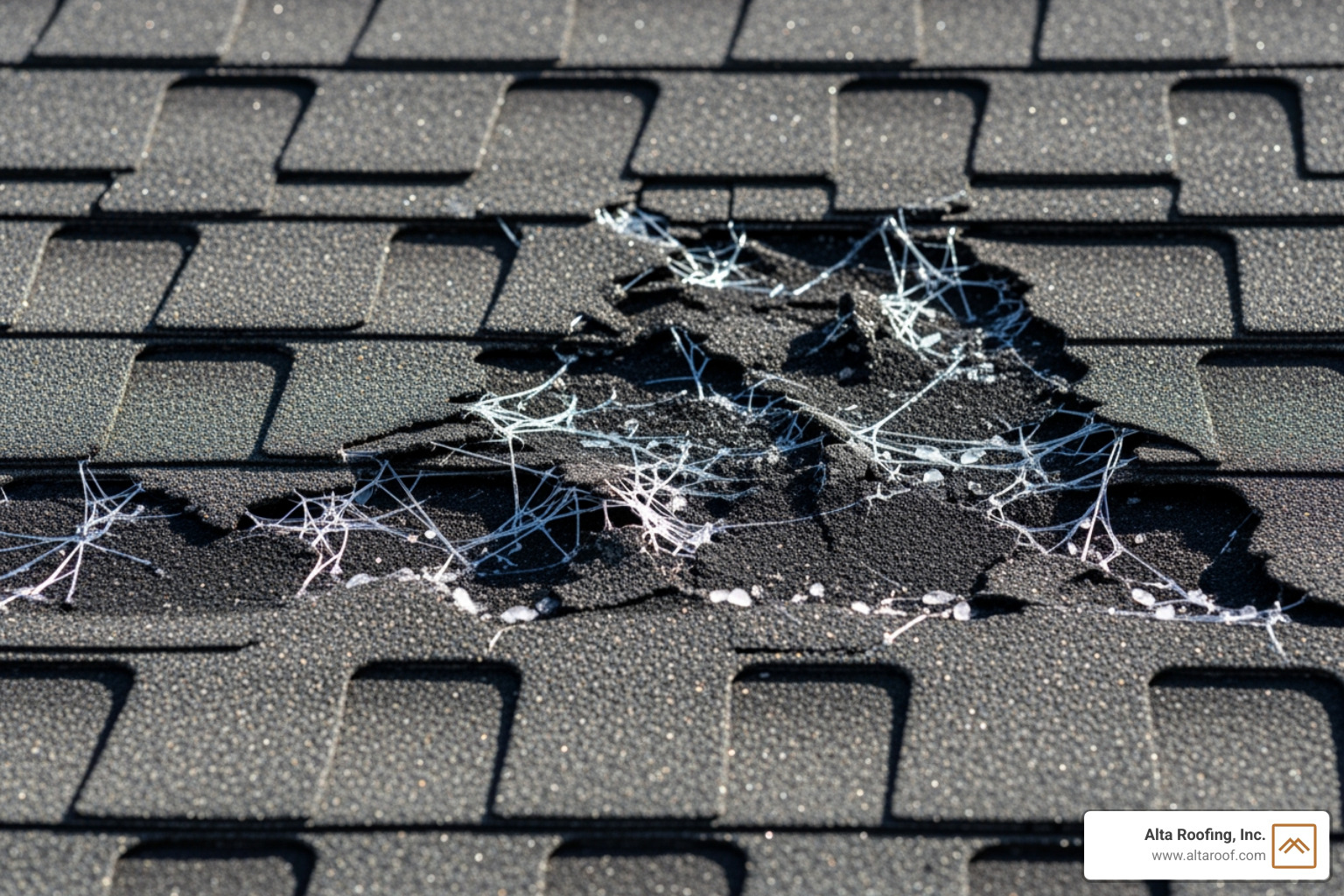 hail damage on an asphalt shingle - greenwood village roofing contractor hail damage on an asphalt shingle - greenwood village roofing contractor