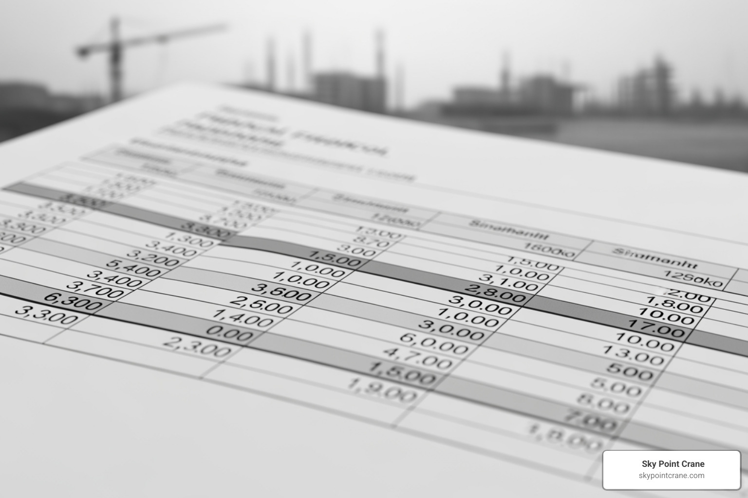 a crane operator's invoice or a cost breakdown chart - Affordable crane rental a crane operator's invoice or a cost breakdown chart - Affordable crane rental