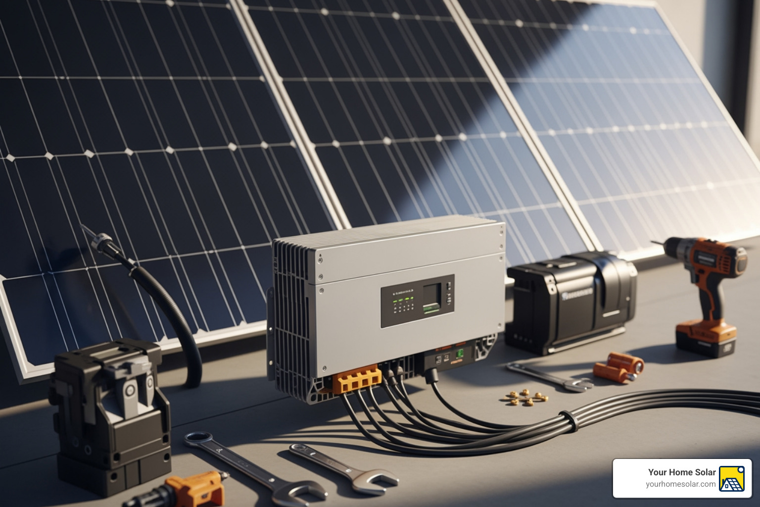 A pie chart showing the breakdown of solar system costs including panels, inverter, labor, and other components - 1000 kwh per month solar system cost A pie chart showing the breakdown of solar system costs including panels, inverter, labor, and other components - 1000 kwh per month solar system cost