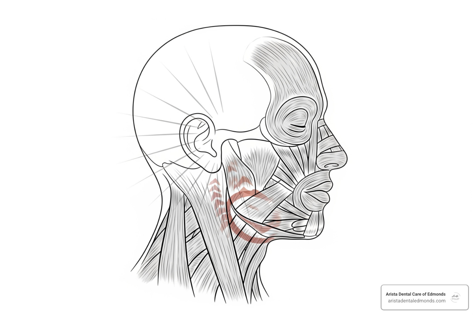 diagram showing jaw muscle strain leading to headaches - Braces for overbite