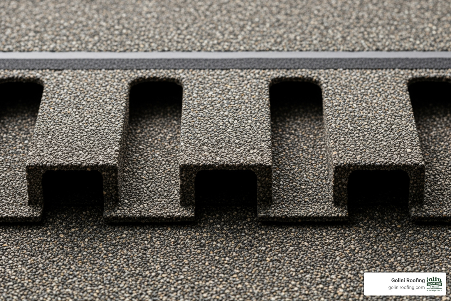 close-up of a 3-tab asphalt shingle - cheap roofing shingles close-up of a 3-tab asphalt shingle - cheap roofing shingles