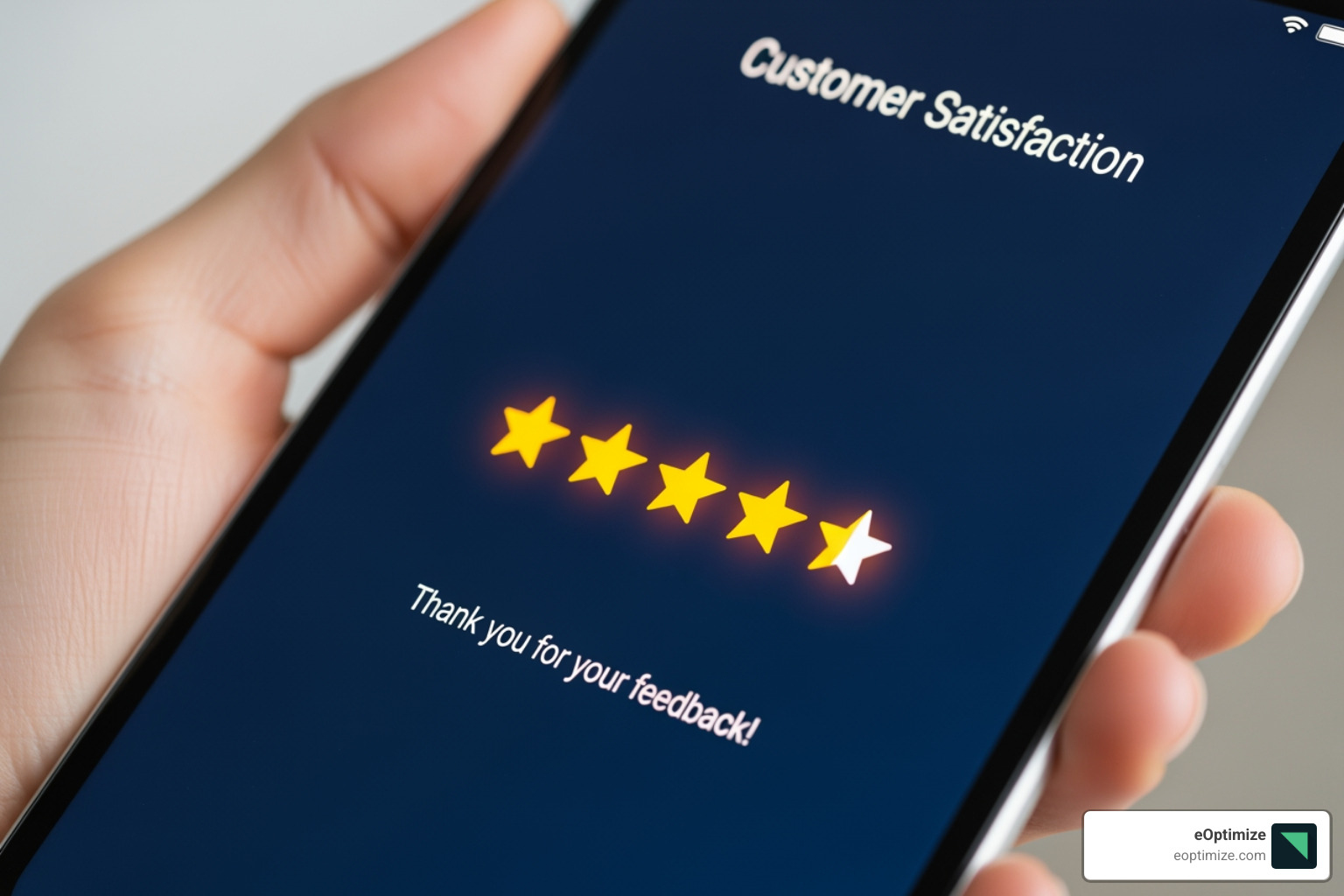 Image of a customer satisfaction survey showing 5 stars - Conversational AI platform