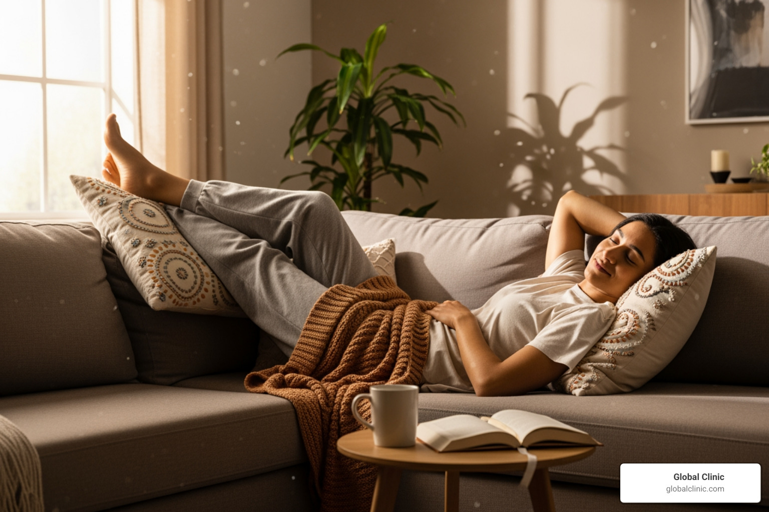 person resting with their leg liftd on a couch - how soon can i walk after prp injection