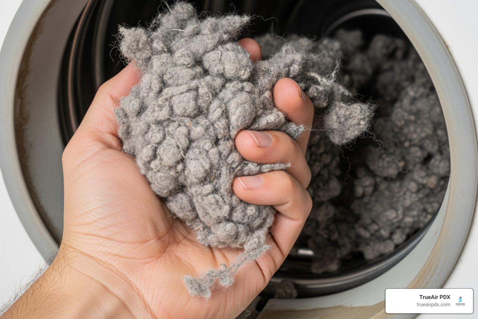 hand pulling lint from a dryer vent opening - dryer duct repair near me hand pulling lint from a dryer vent opening - dryer duct repair near me