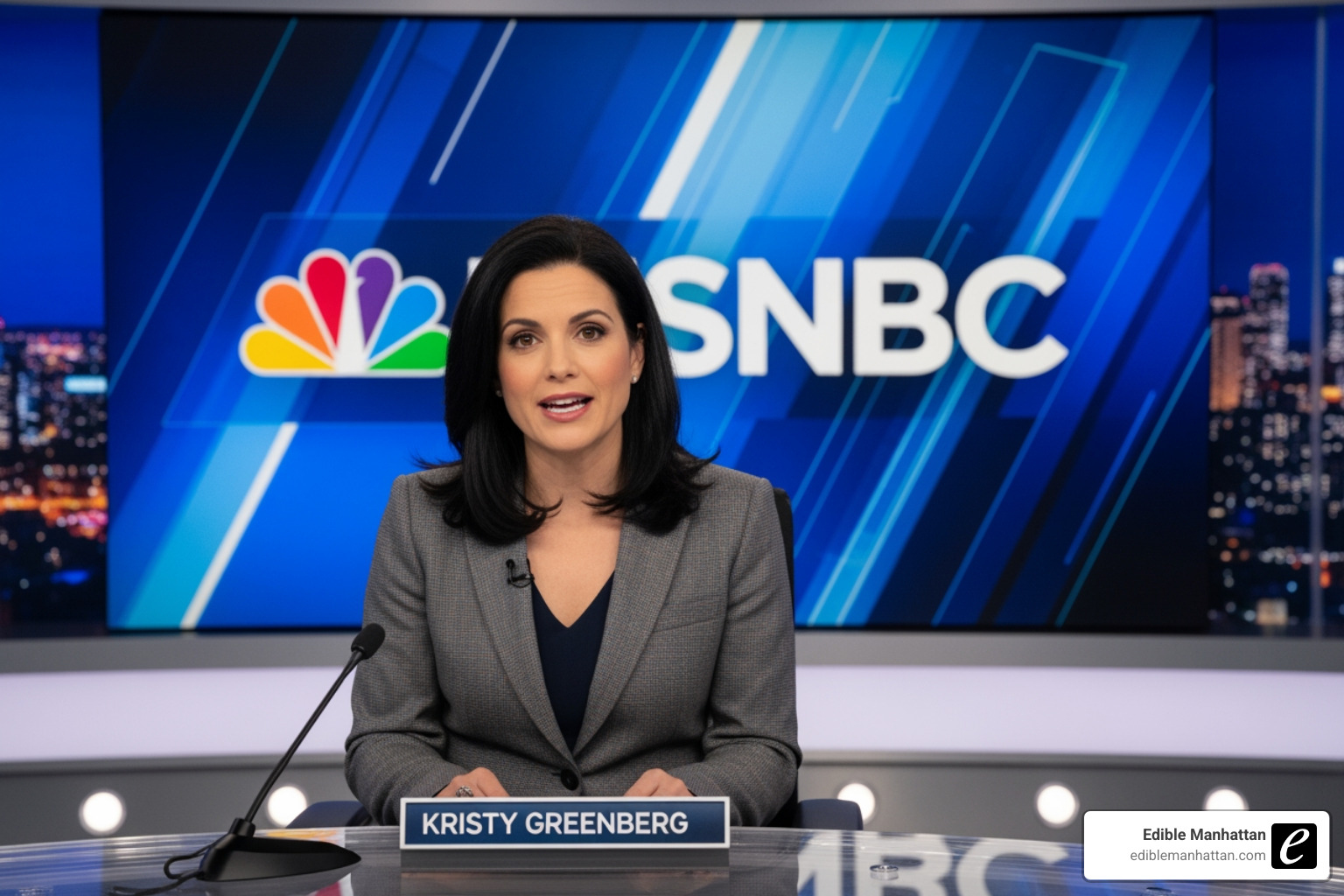 Kristy Greenberg appearing on an MSNBC broadcast - kristy greenberg