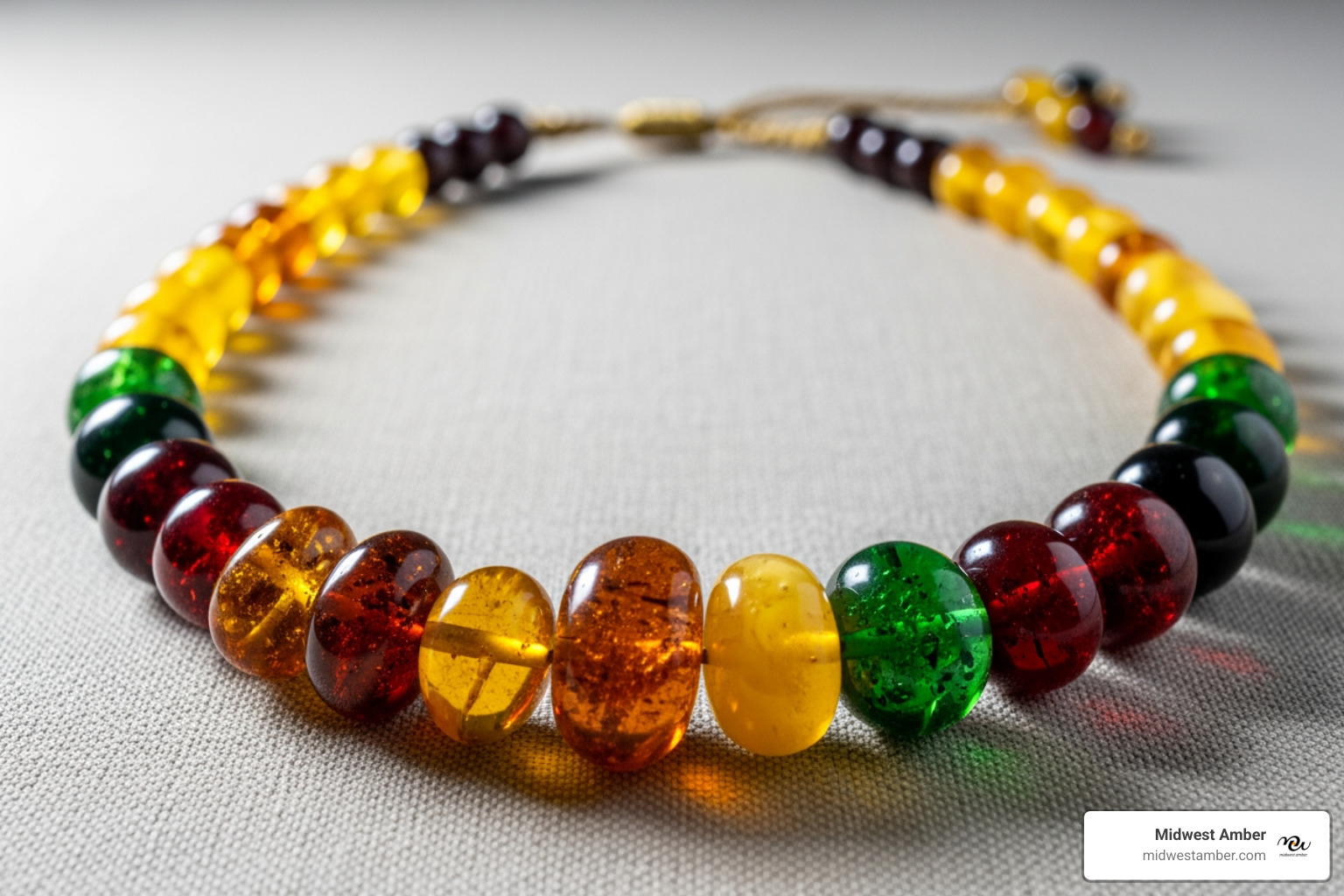 handcrafted Baltic amber necklace with various colors - amber for jewelry making