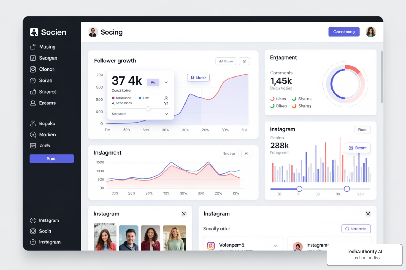 A dashboard interface similar to what Instato might have offered - instato