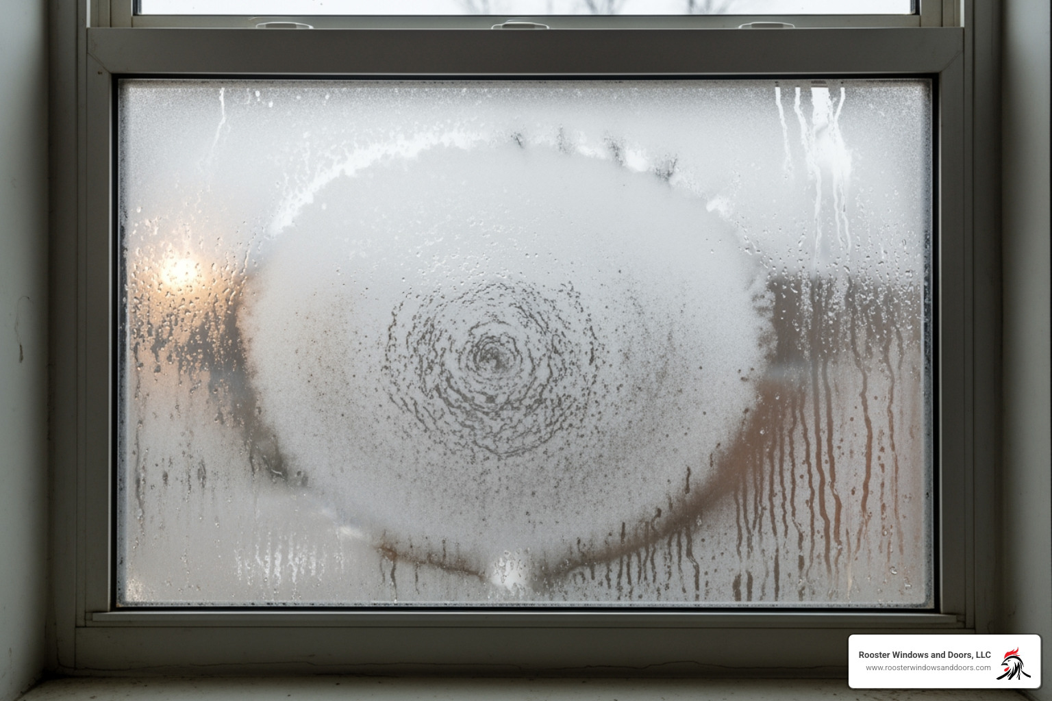 foggy window with condensation between the panes - best window replacement near me