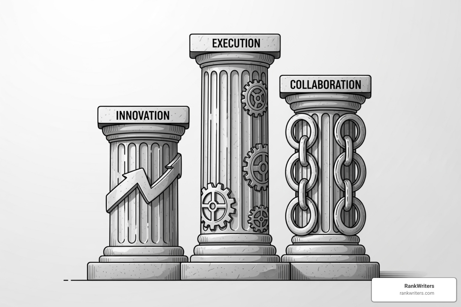 diagram showing On-Page, Off-Page, and Technical SEO as three pillars - seo for plastic surgeons
