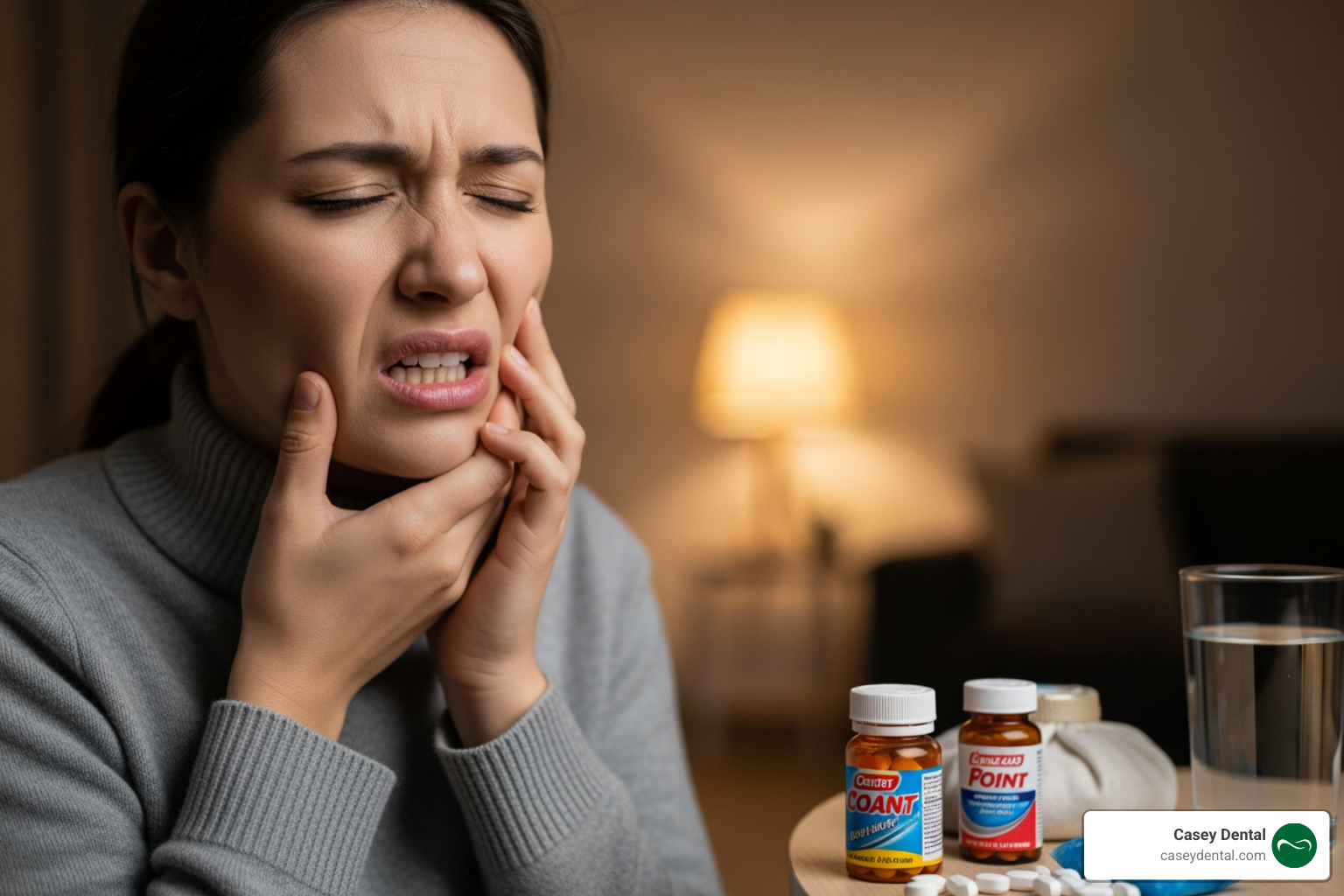 various over-the-counter pain relief boxes - emergency tooth pain relief