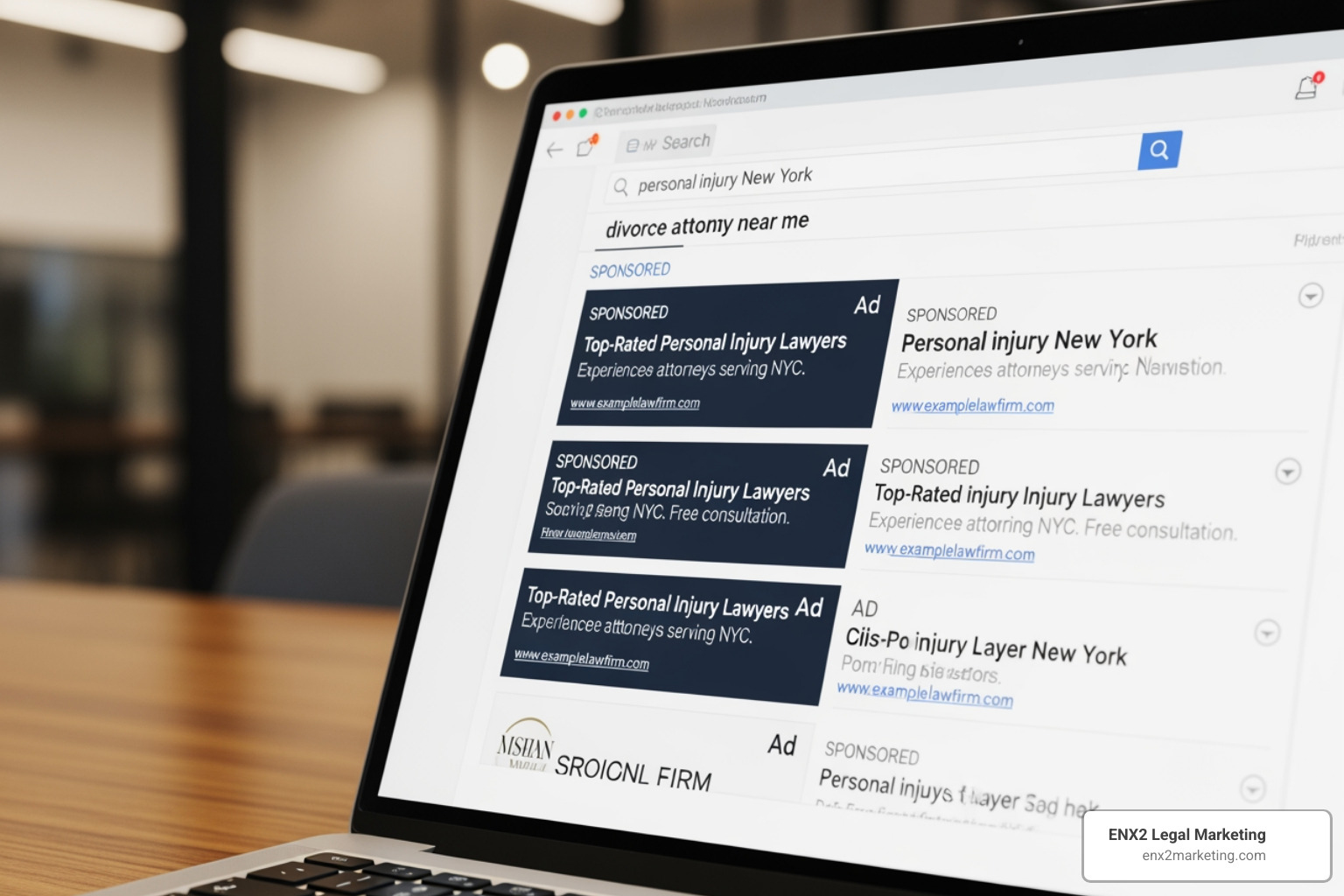 comparing the look of a Search Ad, a Local Service Ad, and a Display Ad - PPC ads for lawyers