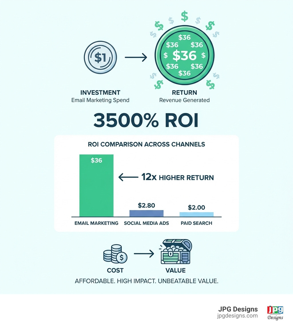 infographic showing email marketing roi breakdown - affordable email marketing infographic infographic showing email marketing roi breakdown - affordable email marketing infographic