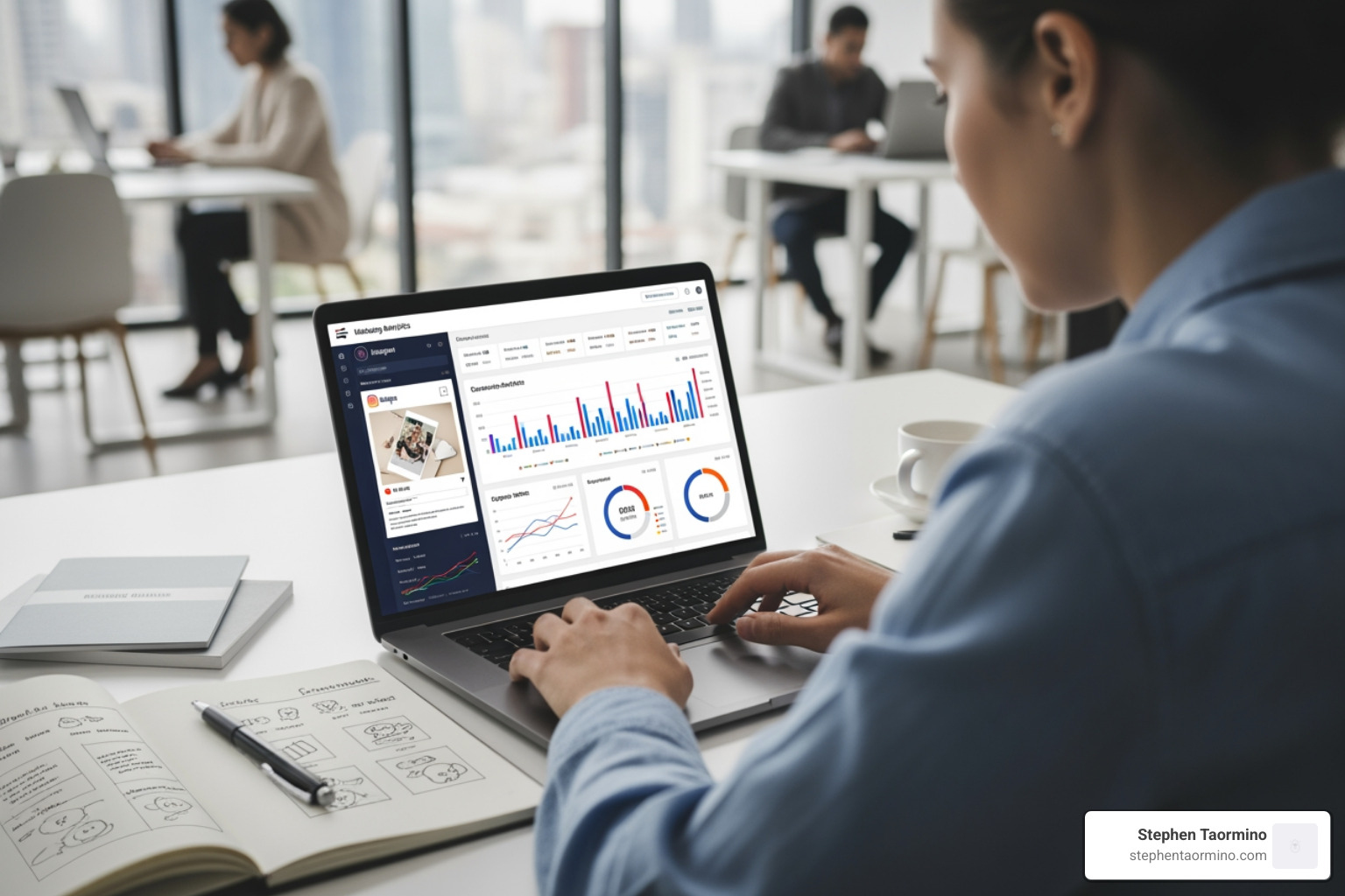 Person working on marketing campaigns - expert in marketing