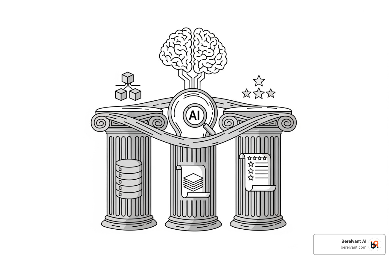 Diagram showing GEO pillars: Structured Data, Content Depth, and Reputation Signals. - AI for local SEO