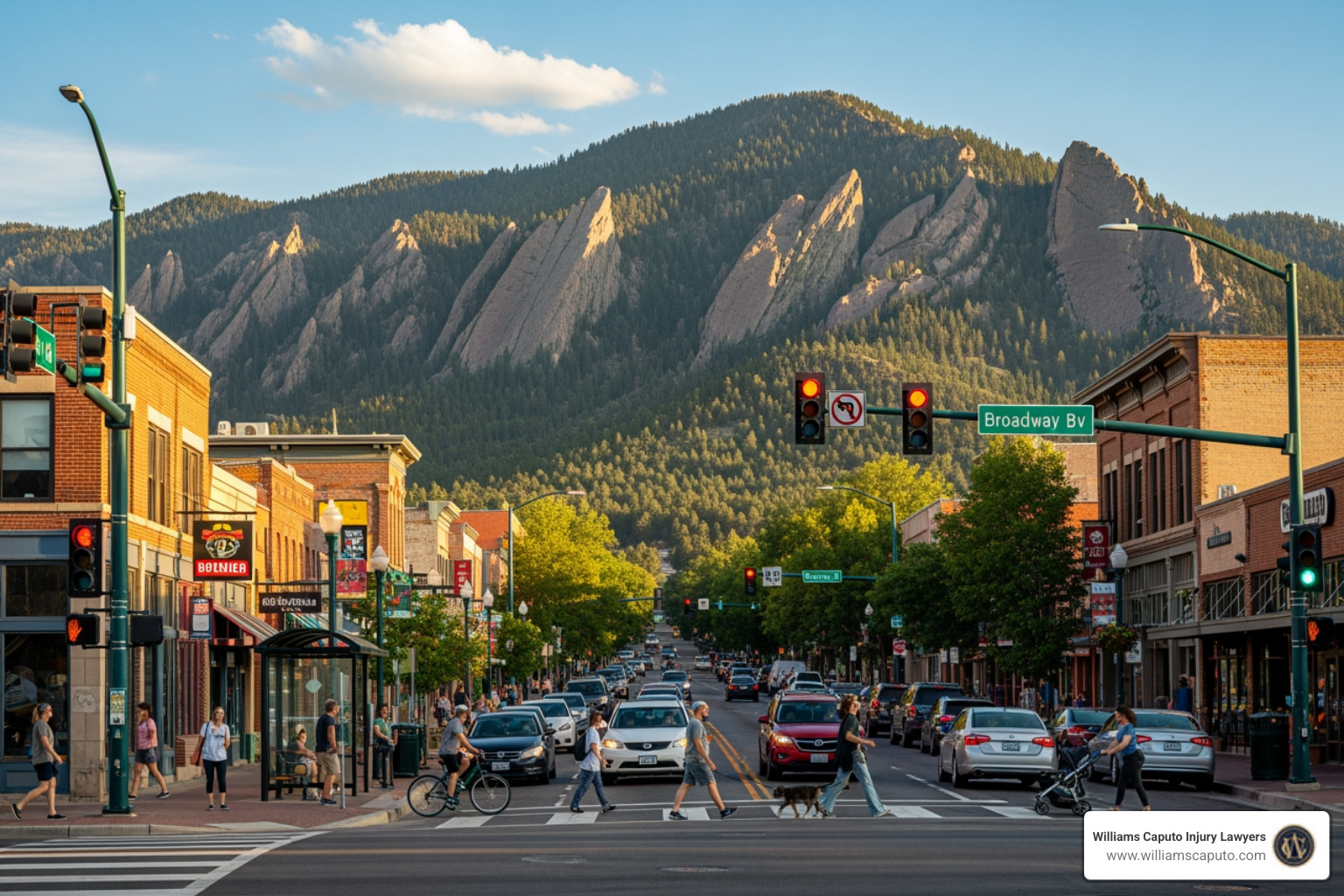busy intersection in Boulder - pedestrian accident lawyer Boulder