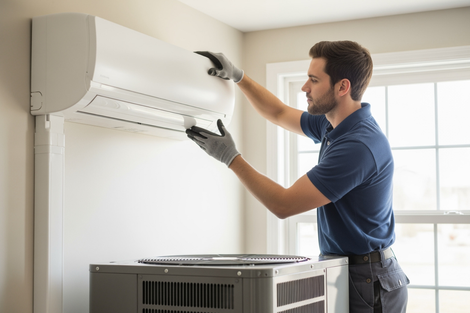 technician performing a high-quality HVAC installation - Build customer trust