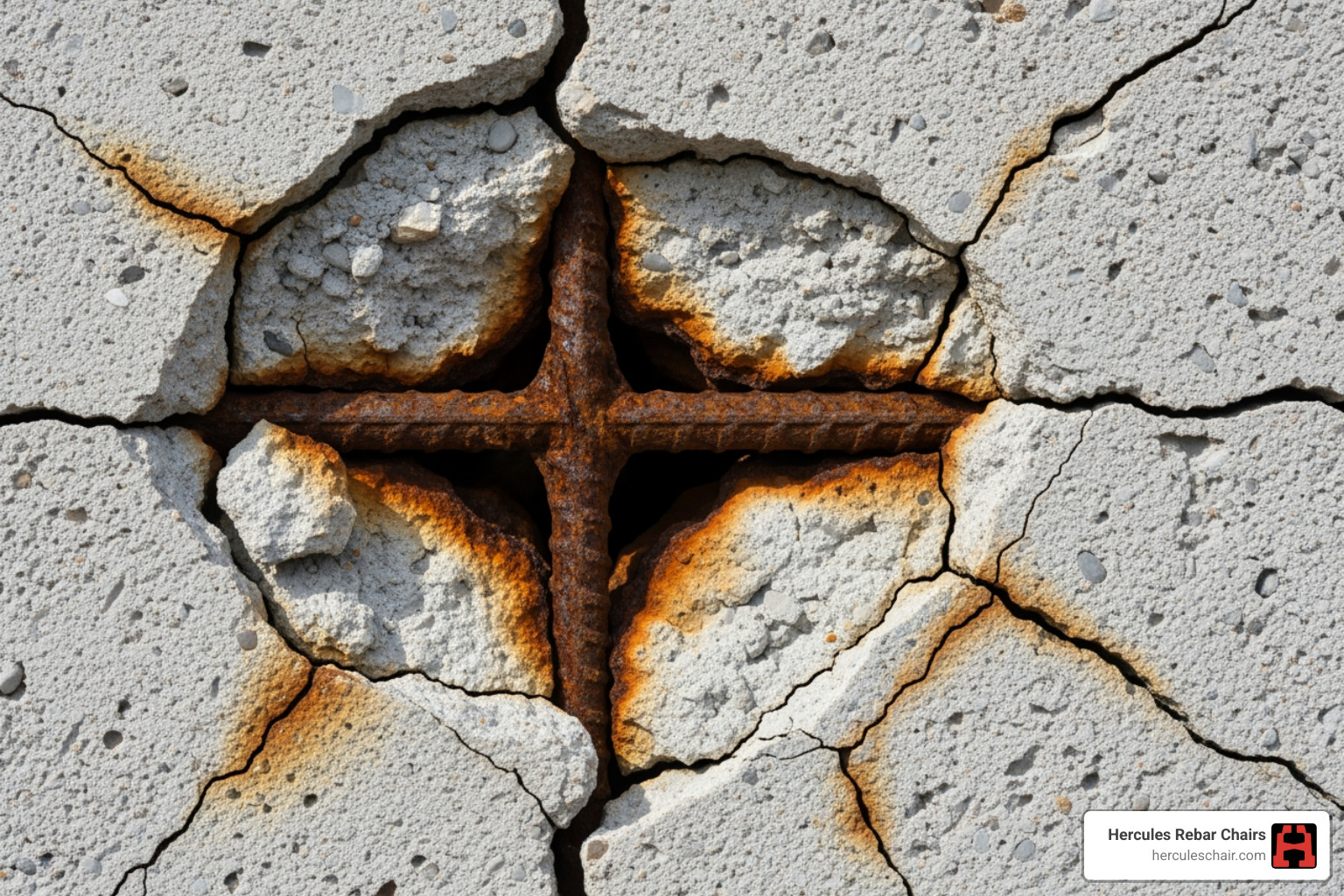 cross-section showing rebar corrosion due to improper cover - concrete bolster chairs cross-section showing rebar corrosion due to improper cover - concrete bolster chairs