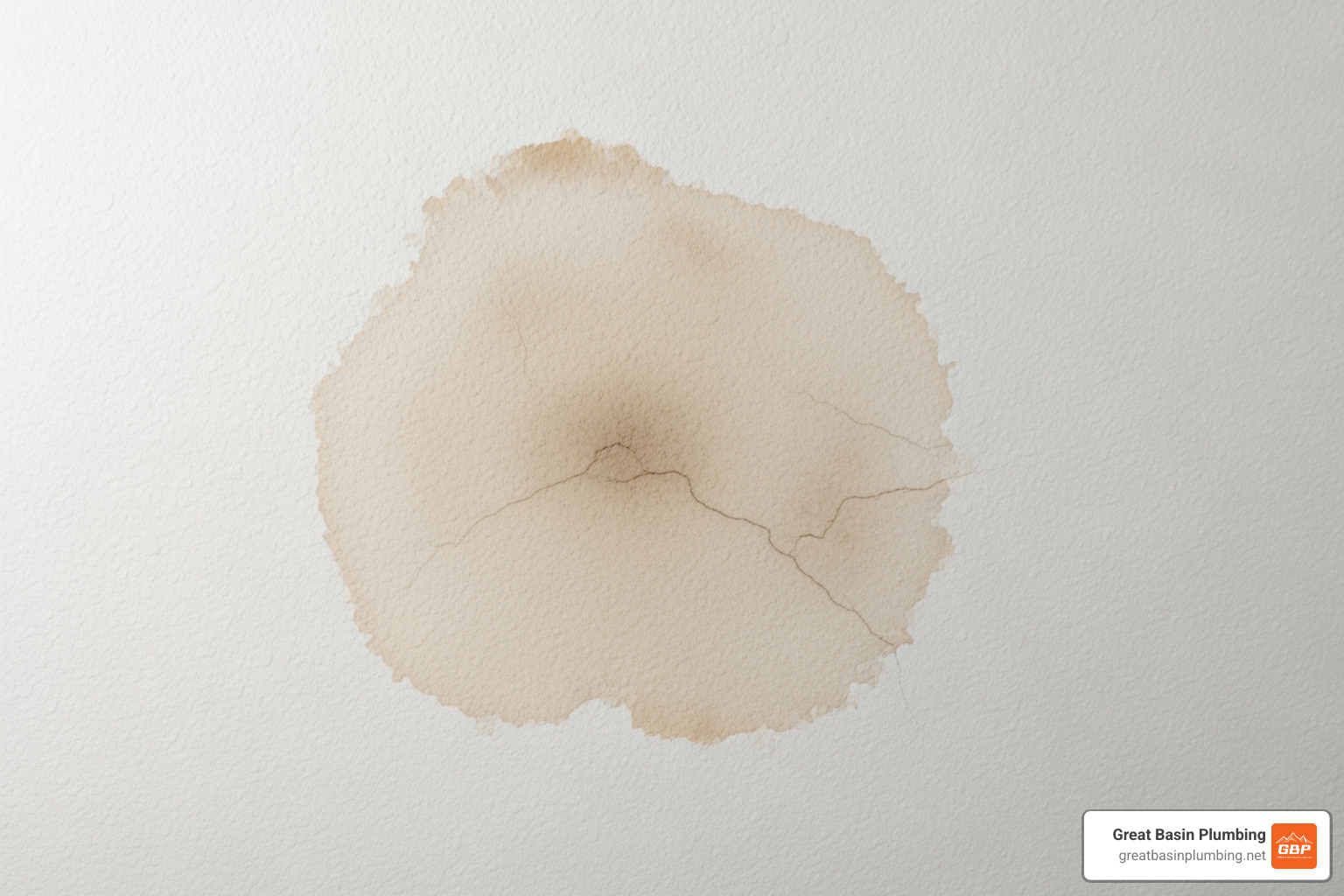 A subtle water stain on a ceiling - water leak detection contractors