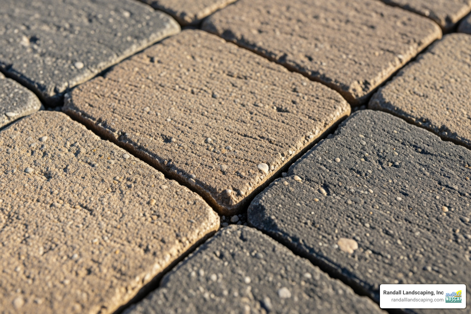 close-up showing the texture of natural stone pavers - patio design and installation