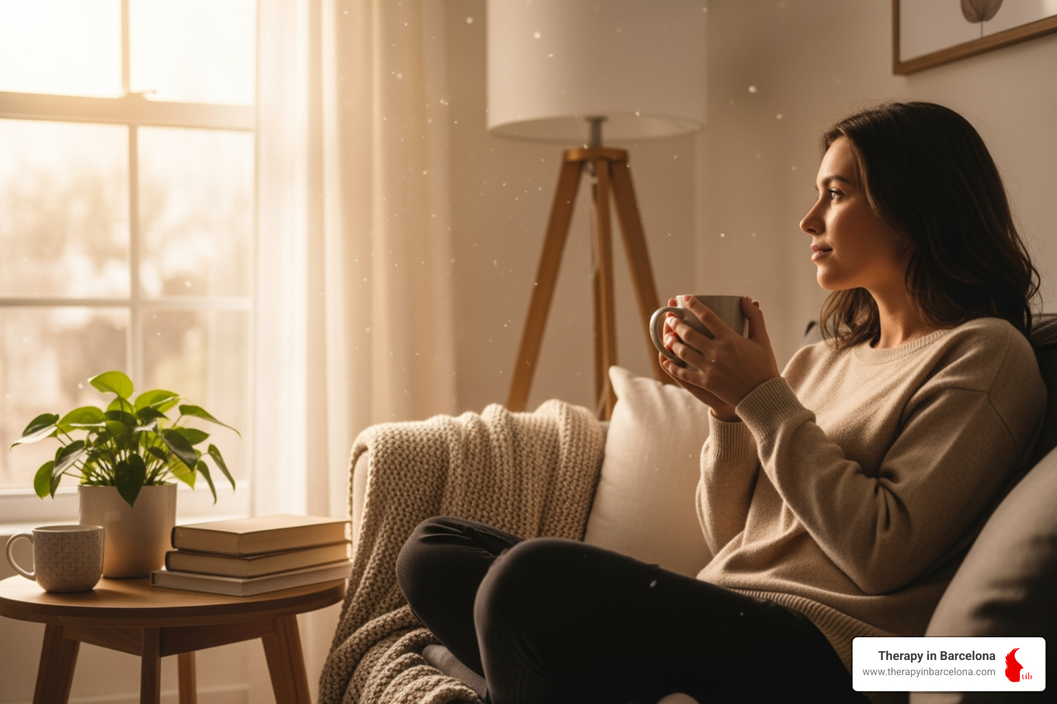 A warm, inviting therapy room with comfortable seating, soft lighting, and subtle decor, creating a safe and confidential space for conversation - mental wellbeing support A warm, inviting therapy room with comfortable seating, soft lighting, and subtle decor, creating a safe and confidential space for conversation - mental wellbeing support