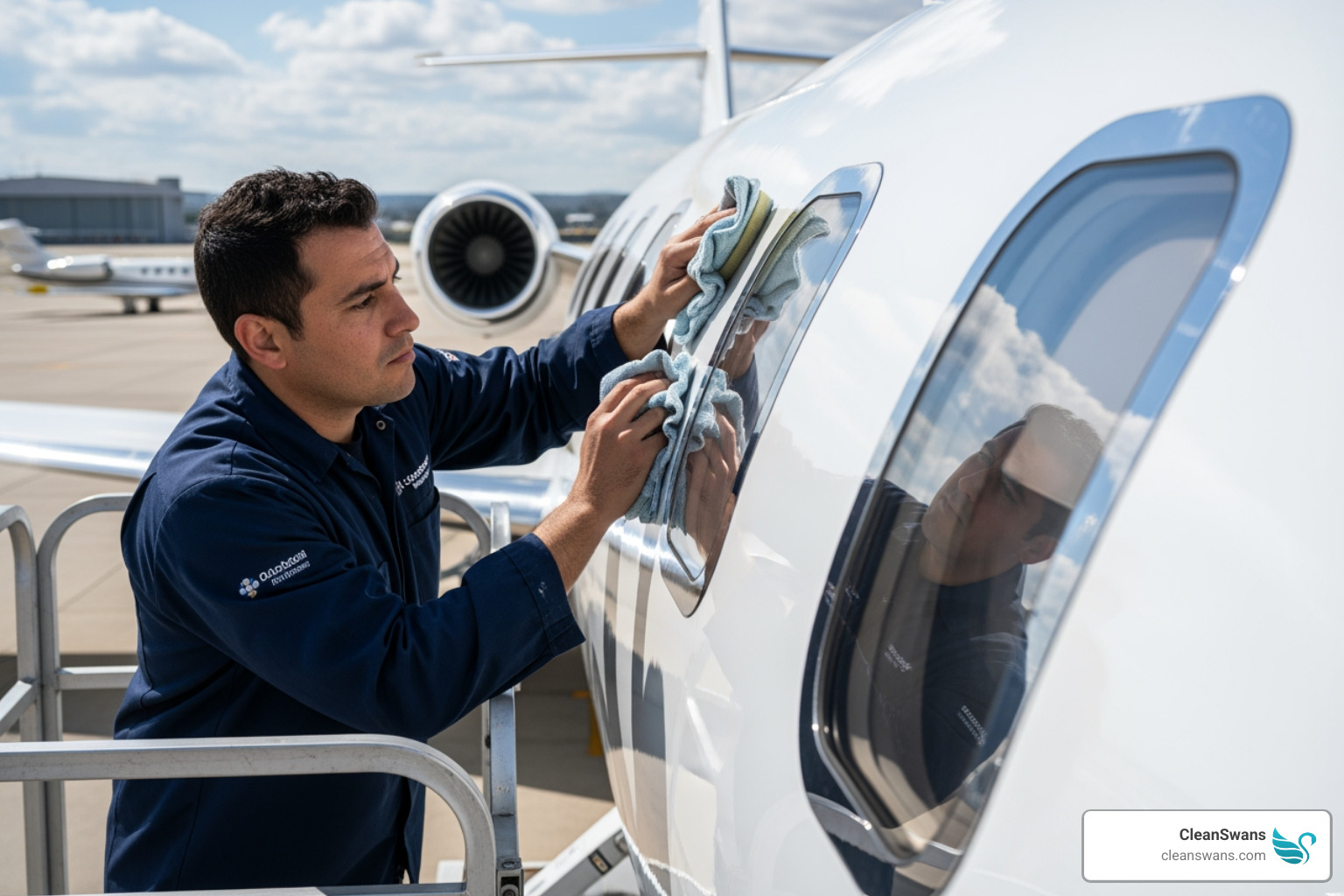 Cleaning professional polishing brightwork - concierge jet cleaning