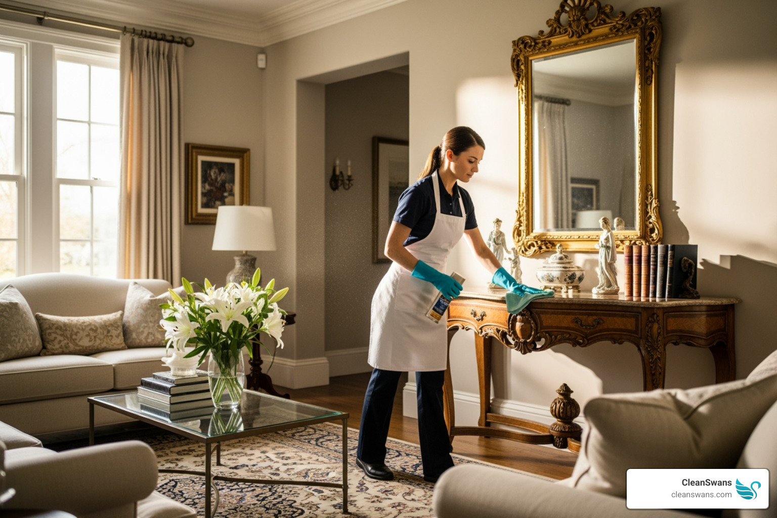 detailed cleaning of a luxury home interior - Elite home services