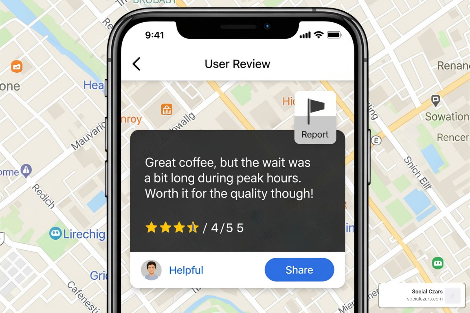 Flag as inappropriate option on a Google review - how to delete google rating