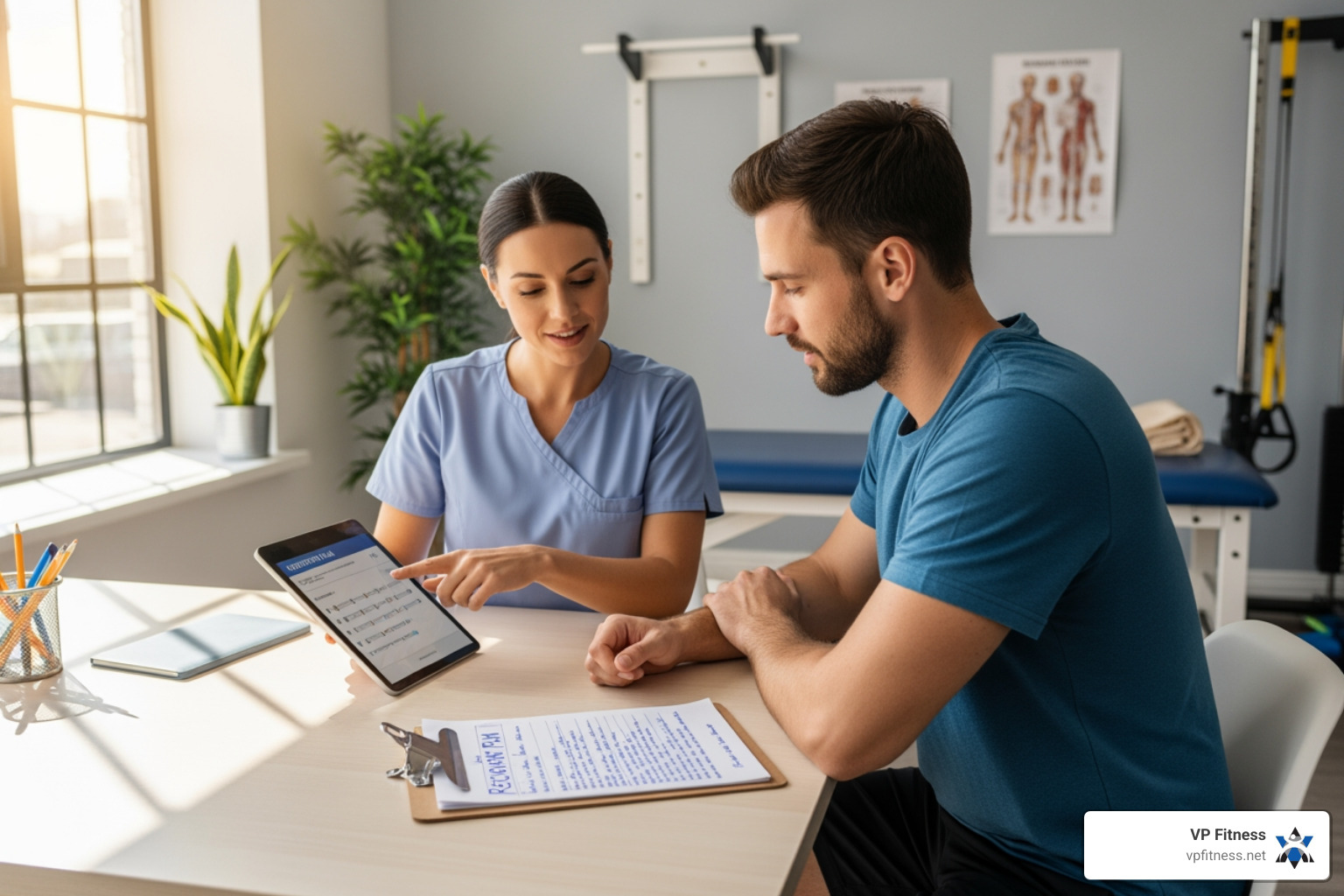 physical therapist creating personalized plan - Post-op physical therapy