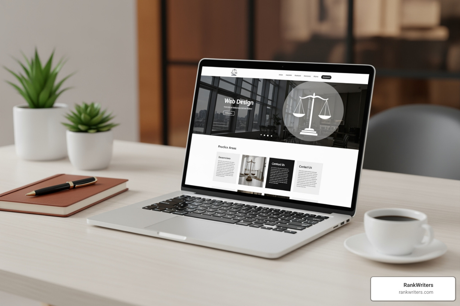 law firm website on a tablet, phone, and desktop to illustrate responsive design - web design for lawyers