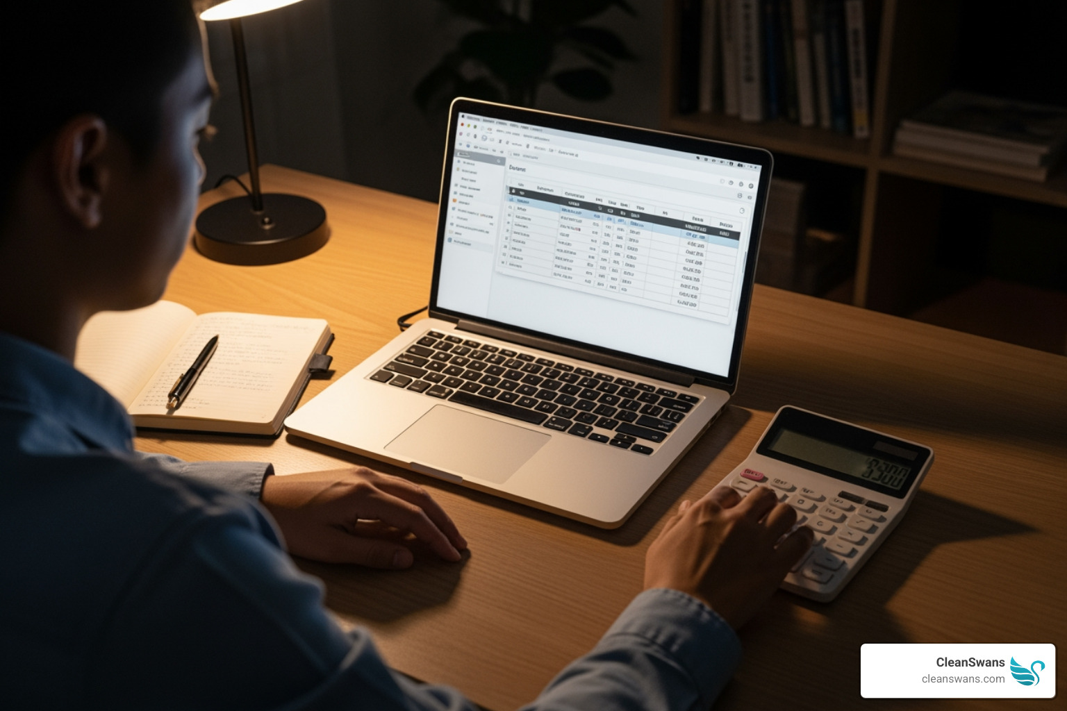 person using a laptop and a calculator to plan their budget - residential property rentals