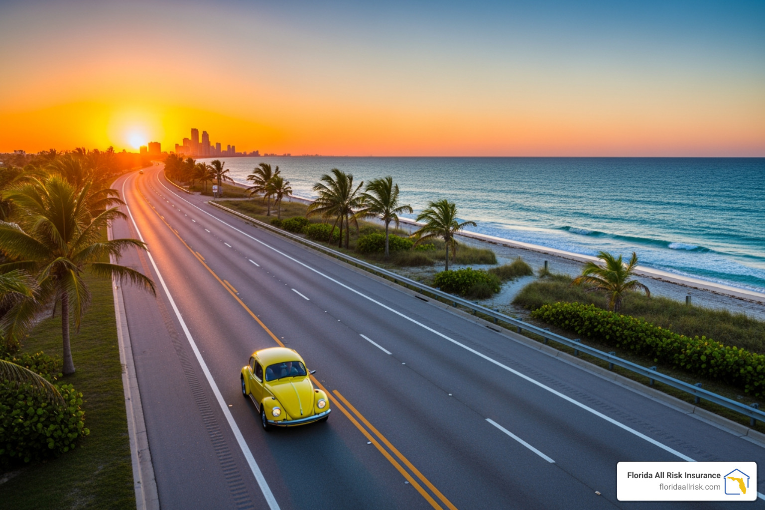 Multi-car accident on a highway illustrating potential high-cost damages - Minimum auto insurance Florida Multi-car accident on a highway illustrating potential high-cost damages - Minimum auto insurance Florida
