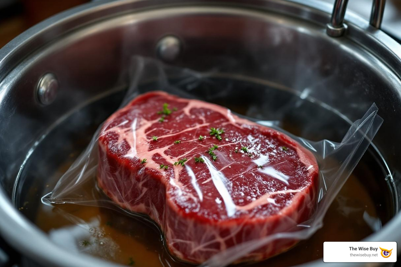 steak being cooked using a sous vide machine - innovative cooking tools steak being cooked using a sous vide machine - innovative cooking tools